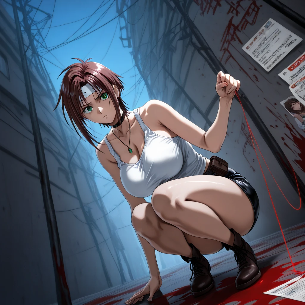 , ((((completely naked)))) , (((8K,2 thousand.))),(tmasterpiece))), (((beste-Qualit))), (Ultra-detailed) ((highly detailed CG illustration)), ((Extraordinarily gentle and beautiful face)),,a 1girl,( ConceptArt) , , (tmasterpiece:1.2), (beste-Qualit:1.3), (One backstory, whitebackground: 1.3),(((CHARACTERS OF THE POST-APOCALYPTIC WORLD OF THE WASTELAND))), ((( Post-apocalyptic wasteland))), ((( Extremely embarrassed face))),, ((((Very red embarrassed face) ))), (((hides large breasts))), ((((hid around the corner)))) , (((hide-and-seek))), ((grimalkin)), (((( shows his crotch and with his legs apart)))), ((((leaning )))), ((Bare detailed crotch close-up)), ((((Manga style)))), (Sateen), ((wet skin)), ((((Genitals))))