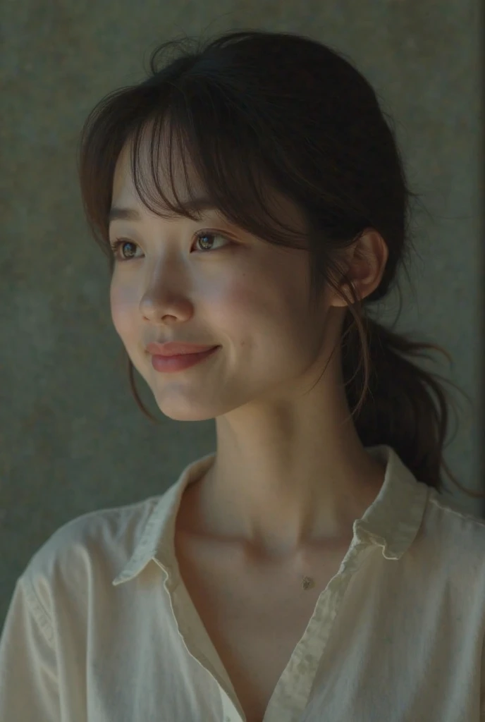 (masterpiece:1.2), Japanese, (((18 years old))), (a girl), indoor, close up to face, (((opened mouth wide))), light-brown hair, ponytail, 