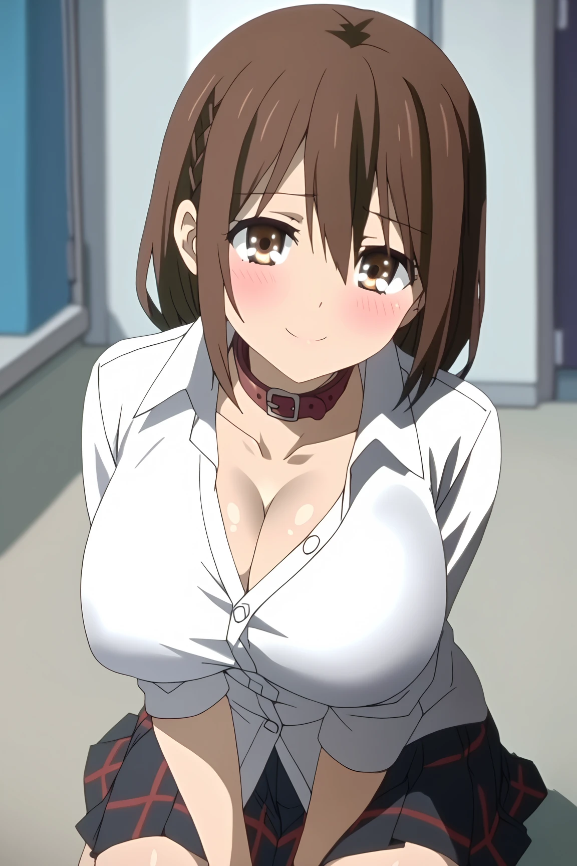 1girl, (multiple penises:1.0), (surrounded:1.0), (too_many:1.0), (multiple boys:1.0), cumshot, bukkake, cum mouth, cum on face
from above, pov, , vaginal,, masterpiece, best quality, highly detailed, short hair, brown hair, hair ornament, brown eyes, hairclip,