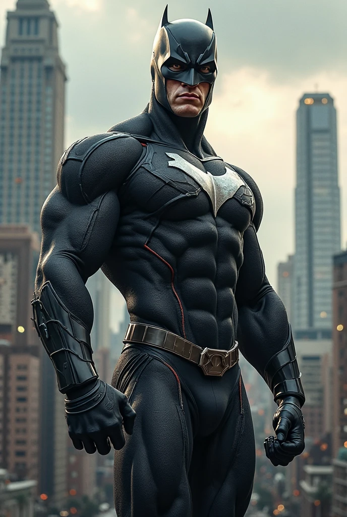Create a light gray Batman male gay only of muscle growth hulk story. huge muscular body Batman only in tight latex suit flexing standing a very packed Batman has one of arm is longer and more muscular than left arm. Power ranger helmet latex presenting packed deltoid big swollen abs and legs with ass. close up to chest. pleasure face impressvie build muscles very packed and swollen. Very muscular Batman flexing bicep, presenting LaTeX suit chest with tight leather harness on suit. tight Helmet Power Ranger Huge chest with swollen bicep and big Abs. Schoking reaction by bigger Huge muscular body latex.