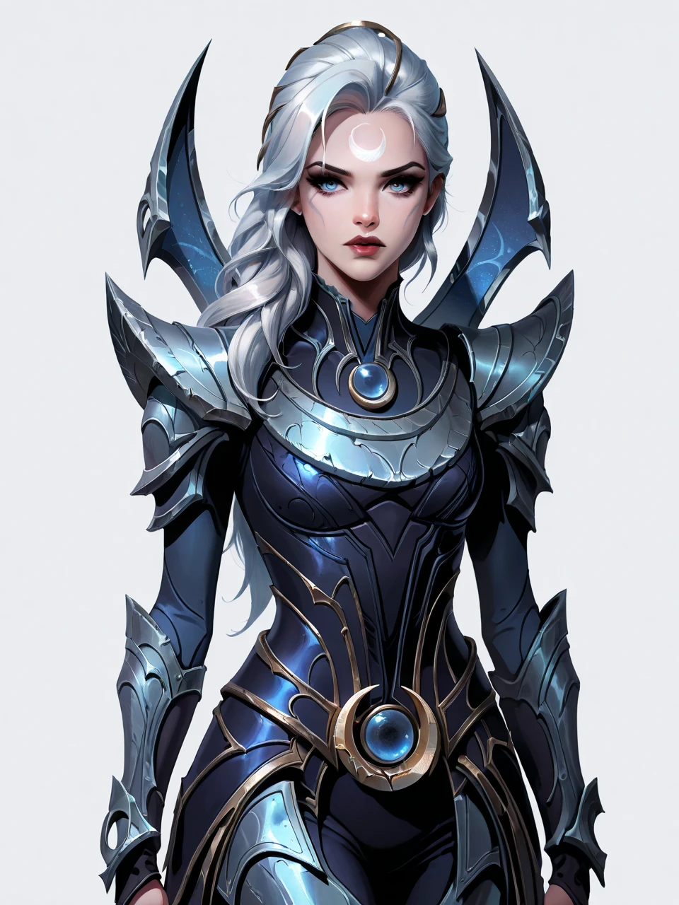 a woman with blue hair and a white top is standing, blue tiefling, blue scales covering her chest, blue-skinned elf, from pathfinder, artgerm comic, as seen on artgerm, artgerm and rossdraws, female lightning genasi, rossdraws 1. 0, cosmic tiefling d&d, blue elf