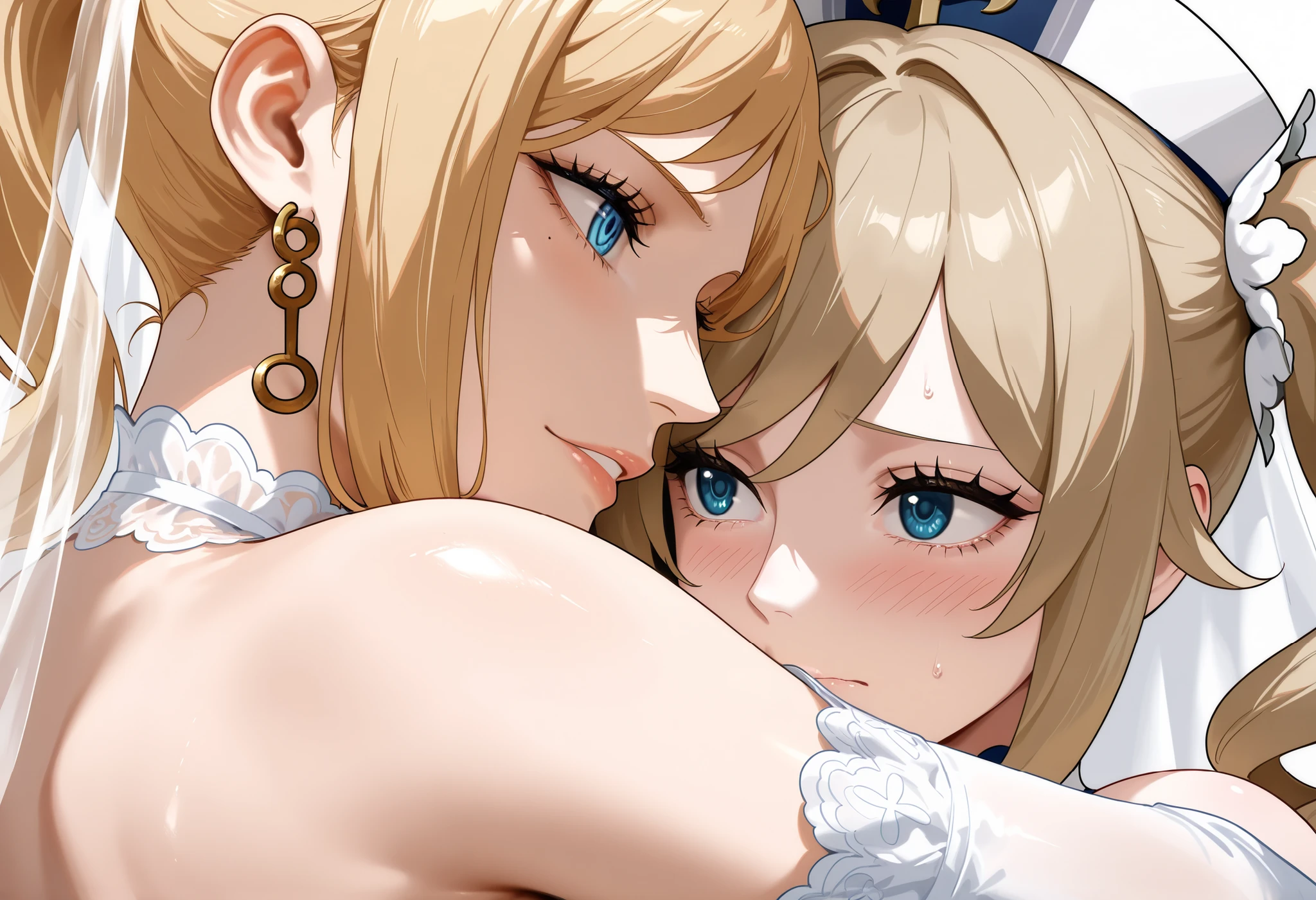 masterpiece, best quality, hentai breast grab(sex position), from side, sex , doggystyle,  grabbing from behind,
1girl :hand up,  standing sex, looking back,  bent over, 
1boy:grabbing from behind, Rosalina