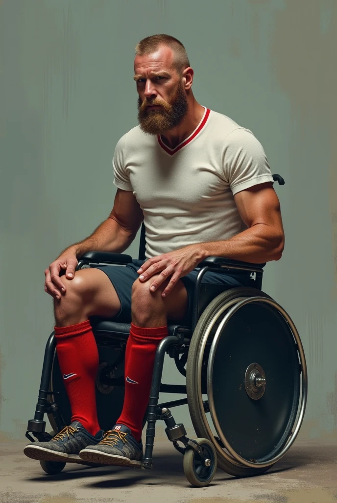 Drowning wheelchair user (masculine ,fat)