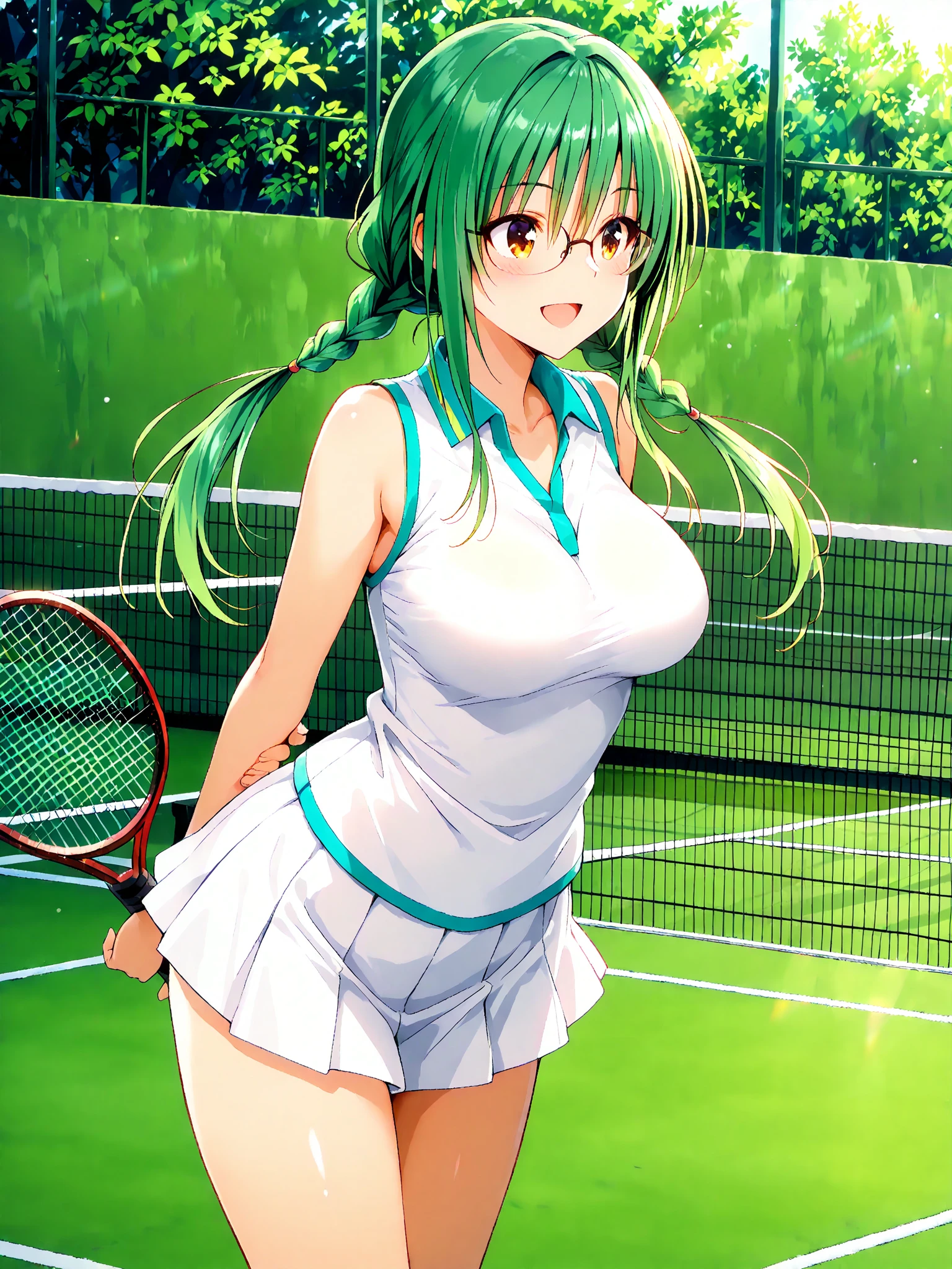 mastute piece,Best Quality,insanely detailed,8k cg,nsfw,
(shoot upper body:1.3),
(1girls:1.3),standing,looking at viewr,body in front,both arms behind back,(table-tennis-uniform:1.3),(bare breasts:1.1),(bare nipples:1.1),
break,
blush,shy,(ecstasy face),(trembling:1.2),break,(light green hair:1.2),
break,
perfect breasts,perfect teats,(open mouth:0.9),(large breasts:1.2),
(indoor-sports-field)、