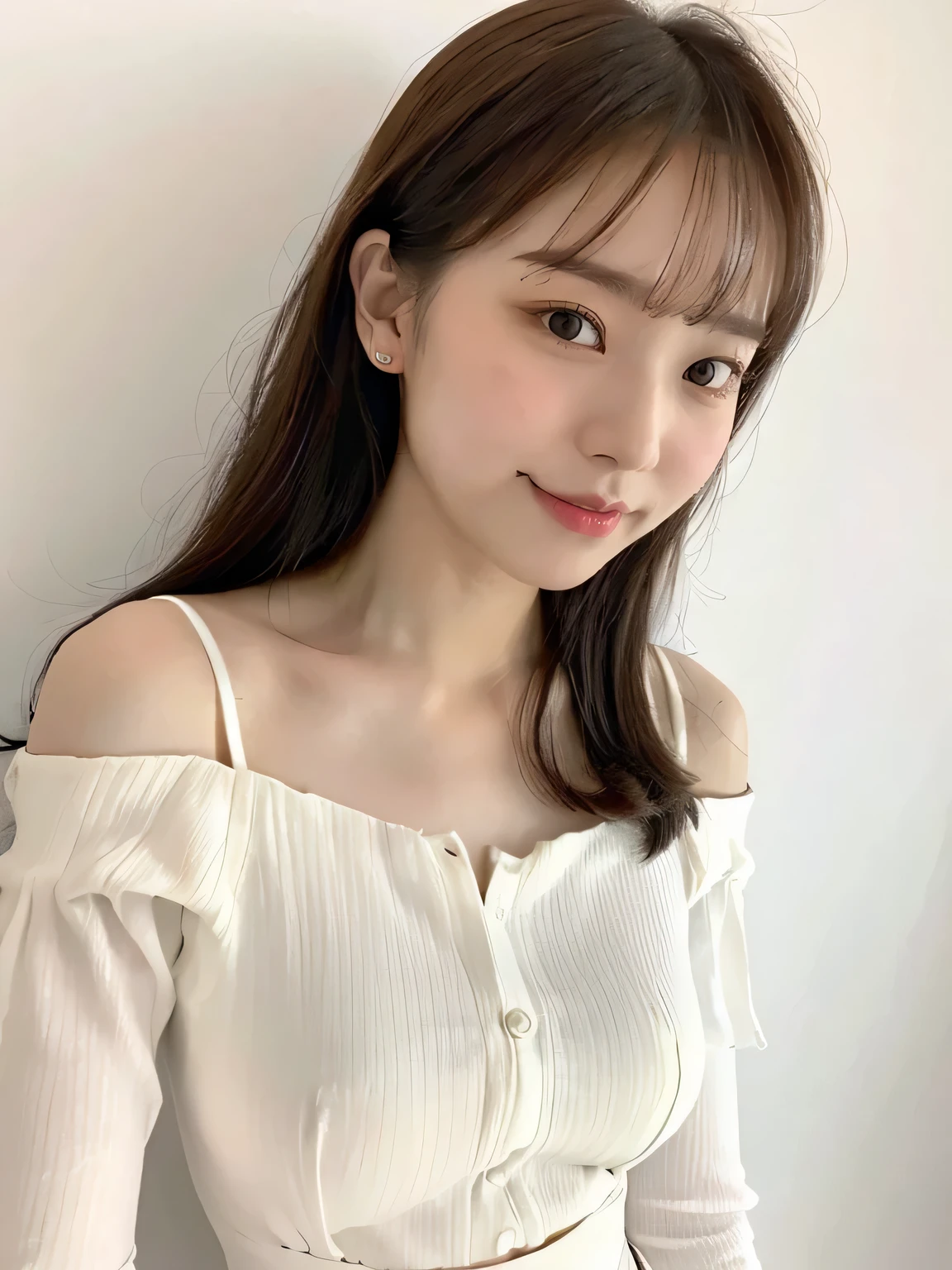 (8k、RAW Photos、highest quality、Masterpiece:1.2)、Super detailed、Super Resolution、(Real、Real写真:1.37)、Portrait、High-definition RAW color photos、Professional Photography、Very detailedで美Shii、Very detailed、8K Wallpaper、Amazing details、Huge file sizes、Official Art、Very detailedなCG Unity 8k壁紙、Very detailedな美少女、Very detailedな顔、Very detailedな目、Very detailedな肌、Very detailedな指、Very detailedな鼻、Very detailedな詳細な口、Perfect Anatomy、Very detailedな背景、Very detailedな衣服、1 girl、(18:1.2)、Ten generations、cute女の子、Famous Japanese Idols、cute、Realなボディ、、White skin、Glowing Skin、Slim body、Handsome body、Brown Hair、short curly hair、(Blunt Bangs:1.2)、smile、cute、like々Shii、cute顔、Realな顔、Delicate eyes、Drooping eyes、White T-shirt、skirt、Earrings、looking at the camera、Cowboy Shot、Front facing、Standing posture、Contrapposto, high street, public, Dynamic Lighting,