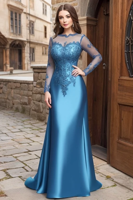 The beautiful asian Chinese adult girl with beautiful cheeks wears blue peacock lycra turtleneck unitard catsuit covered with scales.She has a large beautiful tail.She always wear lycra elastane dancewear hijab-like hood.She is happy at home.