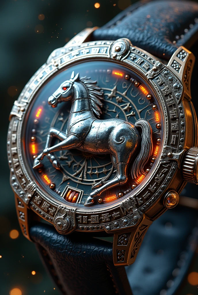 Magic watch with horse on its Shield