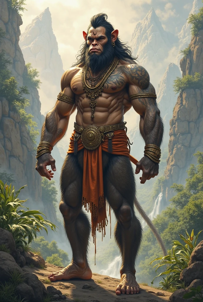 Bhima approaches the monkey and says, “O monkey, move your tail aside, I wish to pass.