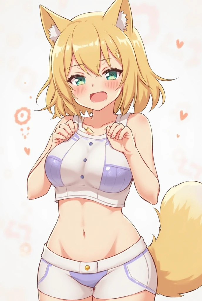 Beautiful 1girl, full body, teenager, solo, (very long waist length blonde hair, straight blonde hair: 1.28), ((light blue eyes)), clear skin, (large darker fox ears: 1.45), pale skin, medium breasts, cleavage, (thin hips, thin waist , athletic body: 1.25), background, looking away,, revealing clothes, (wearing bra & panties: 1.5), (arms behind head:1.7), 4k textures, soft light, elegant, highly detailed, sharp focus, soothing tones,