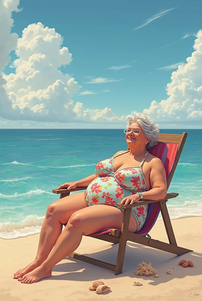 very nice granny in swimsuit