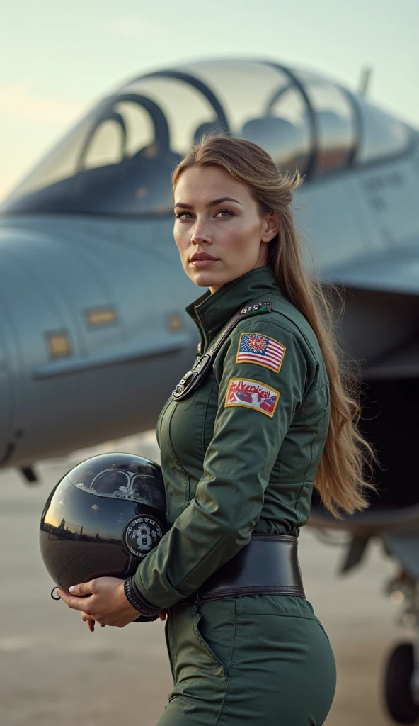 Movie Cover Image,Like a Real Person,Polite Dress,War War Fighter Action Cover Image),(Movie Reference Foundation : 1.8 ),Realistic,White Air Force General Uniform,(Realistic Face Resolution),Cinematic Poses,Adult,Skinny,Small,1 Woman with Dark Blonde Hair,Serious Face,Science Fiction,Sci-Fi,Different Characters