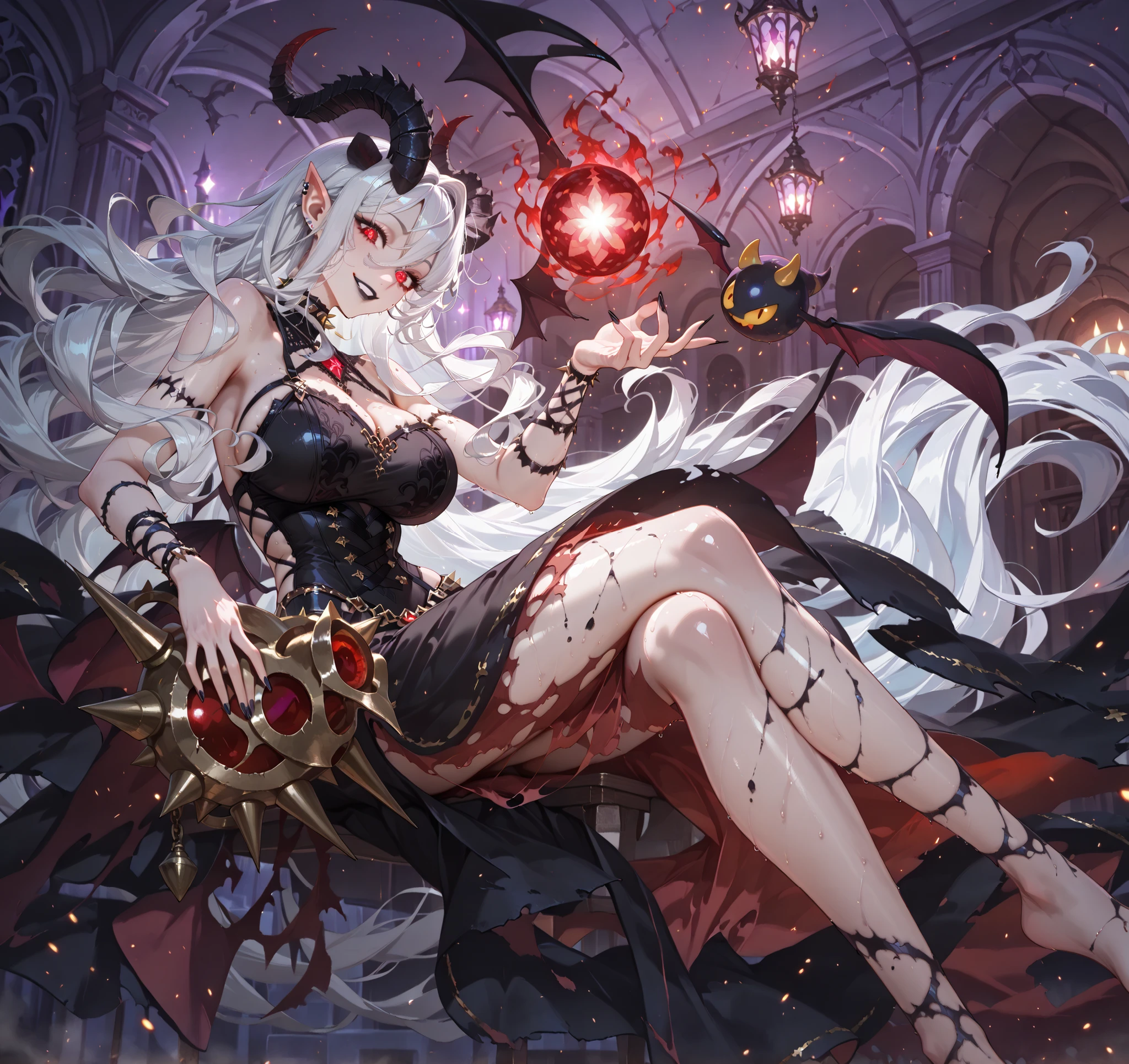 Dragon horns, big drangon tail, Fullbody, feet, standind, foot silver goddess in flame-red pleated skinny cloth with golden lines accents, long sleeves, fireball, satin, fur, (stockings), decollete, natural breasts, slim body, big weapons, ((rune lines on skin)), zettai ryouiki, medium length hair with golden red strands, beautiful detailed bright fire eyes, bunny ears, portrait, most realistic, highest quality, best quality, Detailed,Realistic, 4k highly detailed digital art, leotard, octane render, bioluminescent, (cool_color), best pixels, 8k ultra