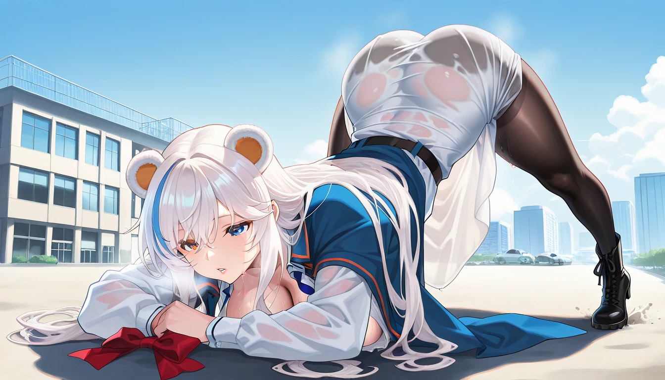 A man with a huge veiny black penis、Calm,(True to prompts),(Staying true to LoRA)、(ネガティブTrue to prompts)、(((Horizontal position)))、Long silver hair、White and blue tight clothing,Bunny ears、(((Doggy style Sex)))、girl、(Super big breasts squirting a lot of breast milk),(Ahegao),(Eyes Wide Open)、(orgasm),(Acme)、(Busy Street)、(Many people々々々々々々々々々々々々々)、(sunny)、(blue sky)、(Best lighting)、{{{Browsing Caution}}}、{{{masterpiece}}}, {{{Highest quality}}}, {{ultra-detailed}}, {{shape}}, {{{Very delicate and beautiful}}},{{extremely detailed CG}}、{{unity 8k portrait}}、{{Fabric Shading}}、{{super detailed skin}}、{{Perfect Anatomy}}、{{detailed}}、{{Dynamic Lighting}}、{{{beautiful detailed eyes}}}、{{{beautiful detailed Face}}}、(Perfect Legs)、(Perfect breasts)、(Perfect pose)、(Perfect body)