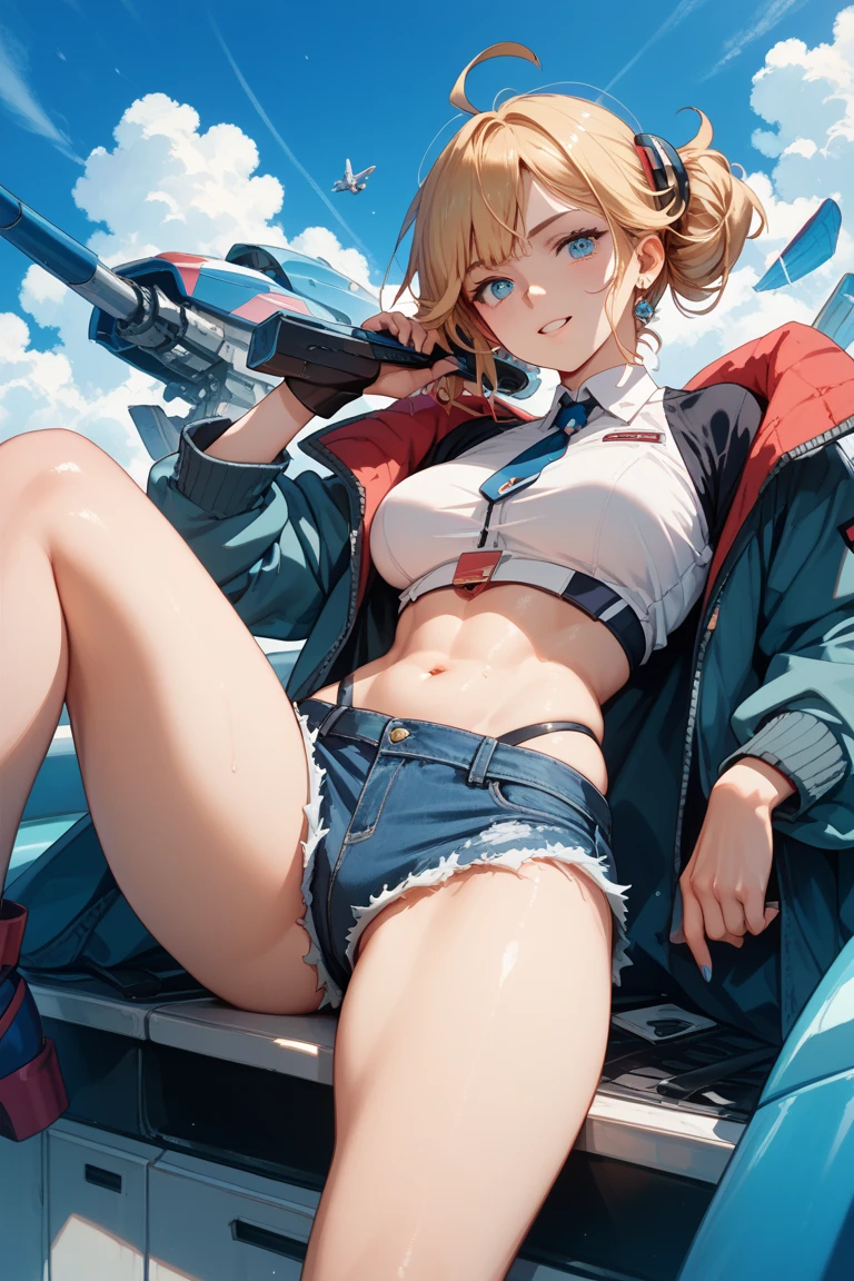 Giantess with firm , long sexy legs, yellow hair and in a bikini is lying on the ground, while the city at her feet burns in flames for the destruction she has caused, while the tiny people climb on her body to try to defeat her uselessly. Giantess, goddess, macrophilia, curvaceous body, hentai, fetish, sexy legs, bikini, high heels, high quality, tiny people, people climbing body, giantess body, small people