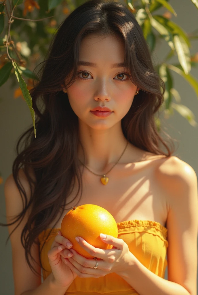 a woman is cooking、(kitchin_Apron:1.Wear 3)、Good Hand、4K、hight resolution、​masterpiece、top-quality、Cap:1.3、((Hasselblad photo))、It&#39;s a wonderful day、(lighting like a movie)、Soft lighting、dynamic ungle、[:(详细的脸:1.2):0.2]、Medium chest、sweats streamed skin:1.2、(((kitchin内))) A smile　Beautiful profile　huge tight body　Tying hair　Wide background々そしてLuxurious living room　Luxurious and luxurious living　Luxurious living room　Beautiful living room　Beautiful living room　A smile　an orange　lemons　A smile　Laughing　banana in　pineapple　luxury room information