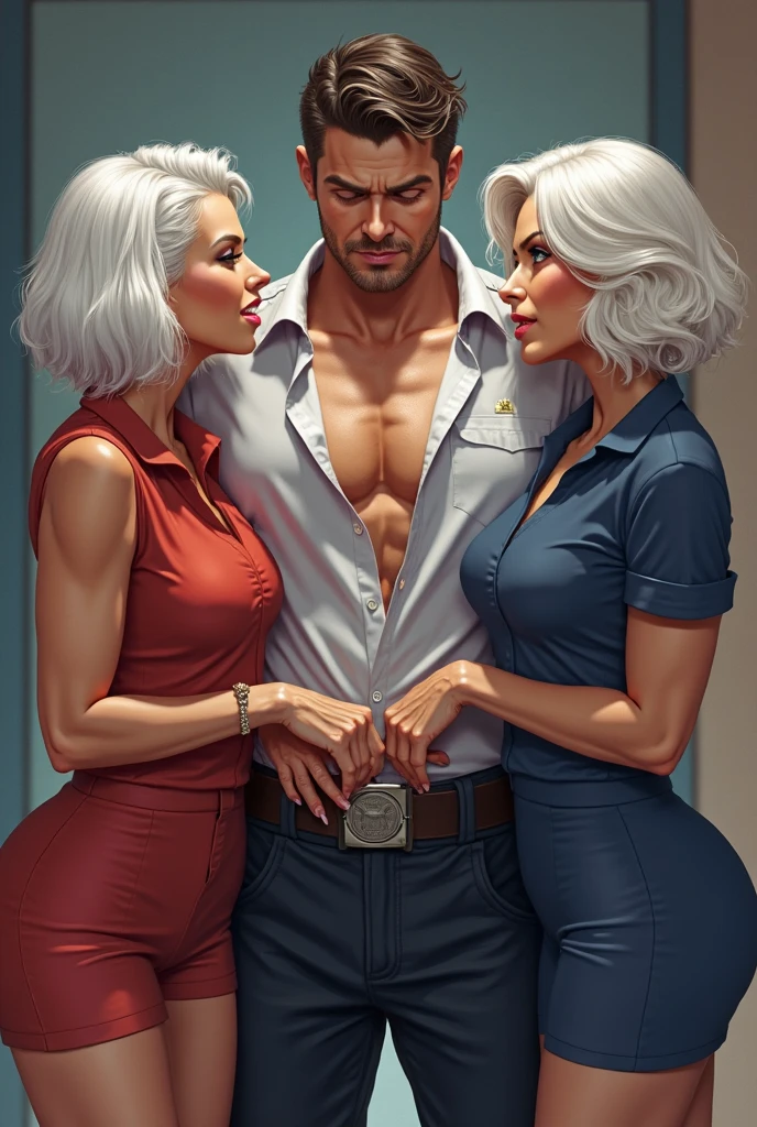 (old hairy dirty old man with torn clothes 90 years bearded),(Holding her from behind and talking in her ear),other men catching her with prancing ass,picking up in lap,mini white skirt swinging up, 40k, photography, masterpiece, best quality, dark gray background, (1girl blue eyes and blonde hair soon curly), big ass full breasts until waiting using, (mini sexy swinging skirt round: 1.3), (white plunging open shirt: 1.3),elderly man leaning against her from behind picking her up,assorted ass poses.