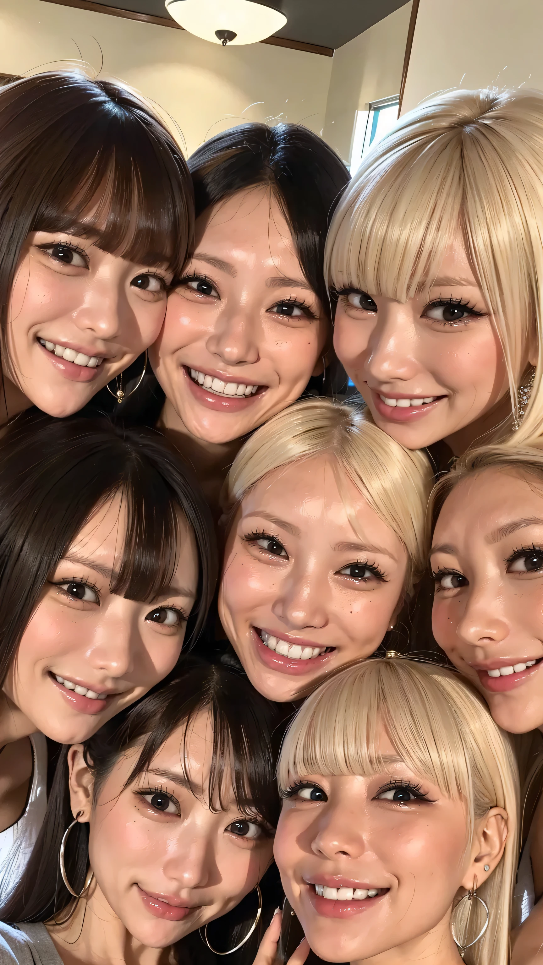 laughing with mouth open、大きくlaughing with mouth open美女、 look at the 3 beautiful women here、Please bring your face close to the front {X} gather beautiful platinum colored hair very close to yours 、Collect faces in the center、Smile、Show me your teeth and Smile at me、Surprised face、 Surprised by opening their mouths wide 、 Please bring your face close to the front 、 big nipples , Huge Nipples ,Look at me with a Smile 、Vision、 Please collect them in the middle 、口を大きく開けてSmile 、 、