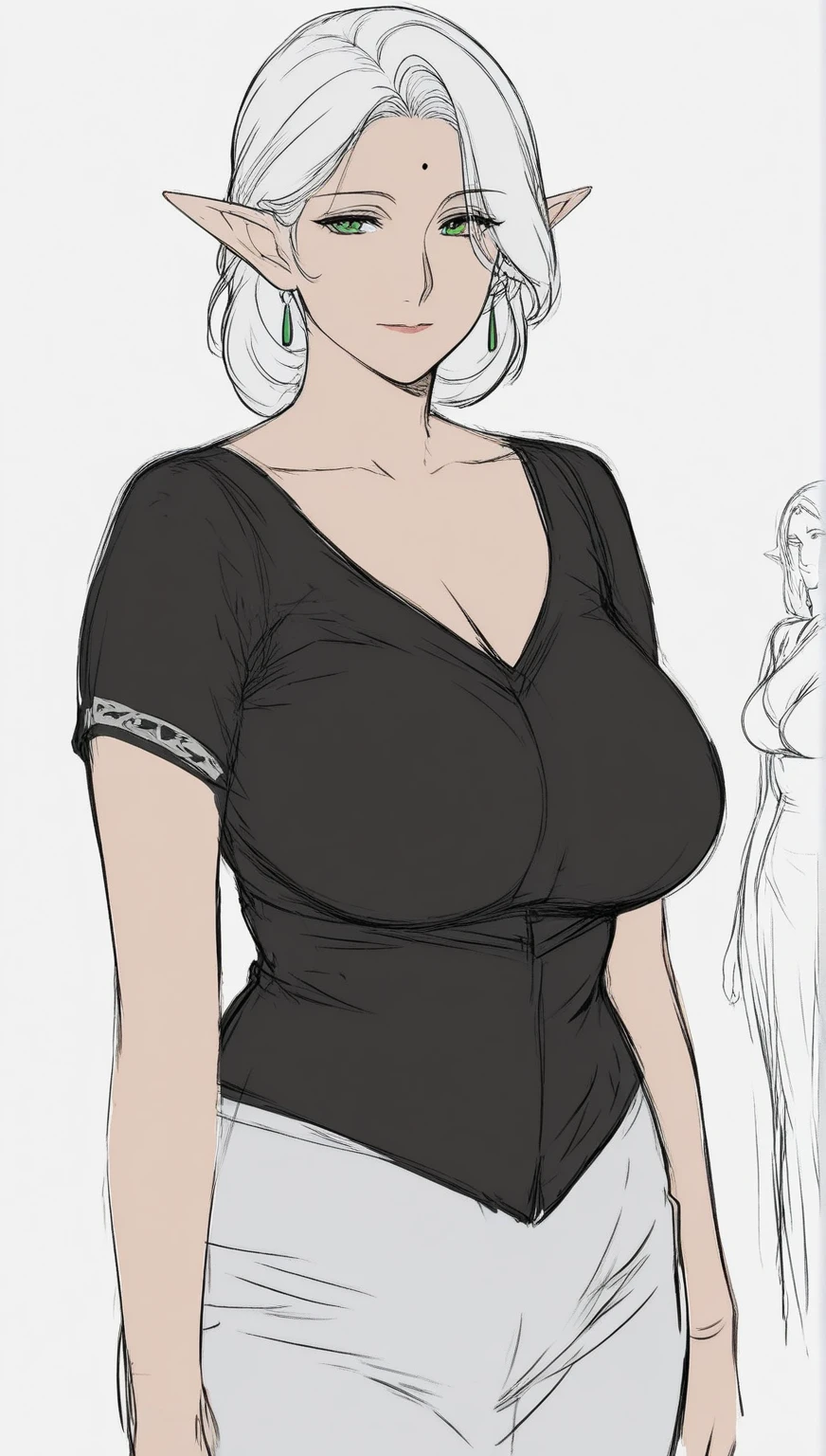 1 girl, Alone, wide, looking at the viewer, black fur, bandage on face, yellow eyes, animal ears, SMILE, bandage on nose, braid, cat ears, bandage, hits, old, fake animal ears, simple background, Open mouth, canine, , bare shoulders, SCAR, teeth, shirt, bare shoulders, white shirt, short sleeves, Closed mouth, t-shirt, hair over one eye, portrait, if, hair over the shoulder, Bermuda,Masterpiece, Best Quality, yelanv4, 1 girl, Alone, looking at the viewer, blush, SMILE, big breasts, neckline, green eyes, ((Brown sweater, black tights, ankle Boots, Boots:1.3)), Sofa, Café, holding the cup, ((hands on hip)), pelvic curtain, mole on chest, vision (genshin impact), cowboy shot