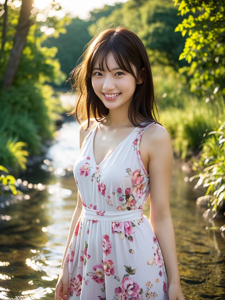 Maintain this face and pose image:1.5、Pale face and eyes:1.3、細いPale face and eyes:1.3, blue eyes:1.3、{RAW shooting、4k, 8k, highest quality}, {{Masterpiece}}, {Very delicate and beautiful}, Outstanding light and shadow, Highly detailed wallpaper, Sunny and bright sunlight, whole body, whole body、 1 girl, blush:1.2、Shaggy light brown long hair:1.3, Strong sunlight, Delicate Hair, Realistic skin texture, B cup breasts、valley, Fresh, Young Skin, Visible wrinkles on the skin., Broad shoulders:1.4, ((A strong light shines on your face:1.5)), Take dynamic poses:1.5, necklace、ring、Earrings、Toothy smile:1,5、smile:1.5, Ray Tracing, Sexy and seductive gestures、((Having a barbecue at the campsite:1.5))、((hot pants、White T-shirt))、Sit with your buttocks facing:1.2、Floating in the pool on a swim ring:2.0