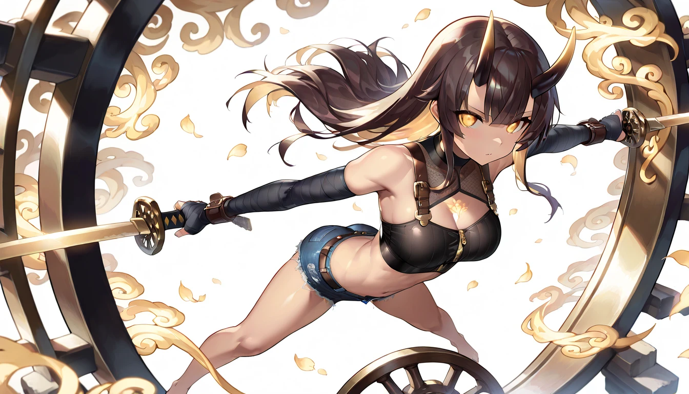 (masterpiece, highest quality, ultra high res, ultra detailed:1.3), 1 cute girl, ideal ratio body proportions, a national costume with a zigzag print, (black fine dreadlocks:1.3), (blowing a horn:1.4),