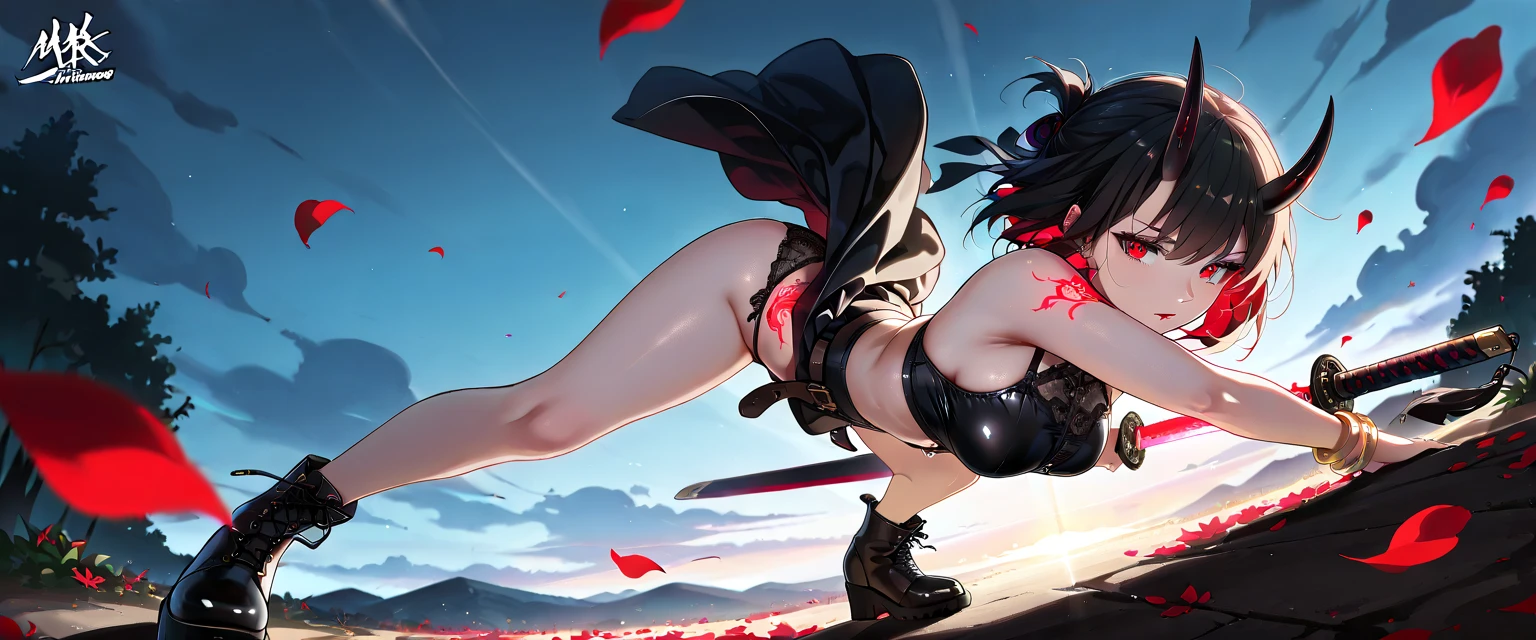 painting of a woman in a red dress holding a sword, bikini. background of ocean.Fight a purple-blue dragon in the middle of the ocean,oil painting, berserk style, made with anime painter studio, realistic art style, a very beautiful berserker woman, speedpainting, game art!!, sharp digital painting