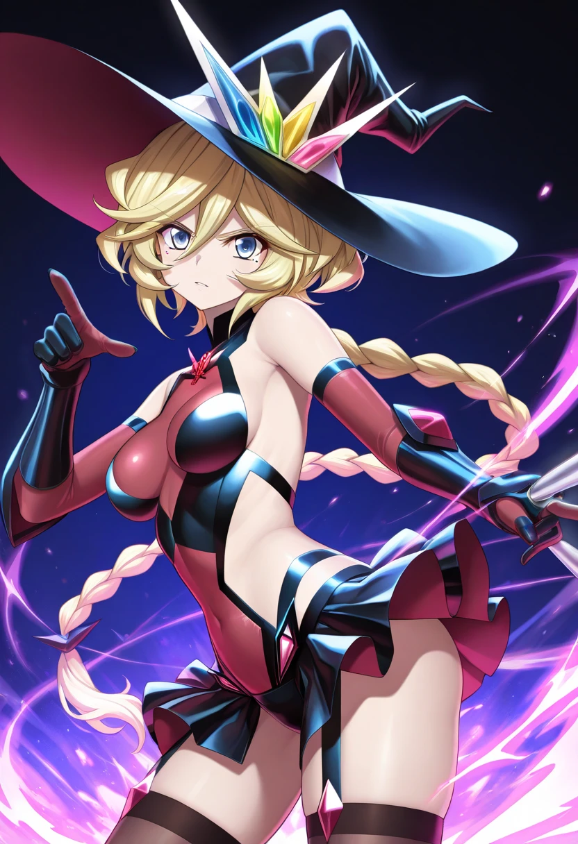 Anime Style, High Quality, High Details, A Lolita Vampire, ((blonde, long, loose fluffy, hair)), young outline, ((intimidating, jade, eyes)), mischievous mouth, ((Young body, Red dripping water)) ((black underwear, black cloak)), ((full moon, dark, night)), city, ((multiple magic circles)),