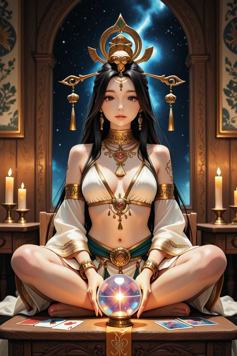 Create an image related to intuition and tarot with the name Meraki
