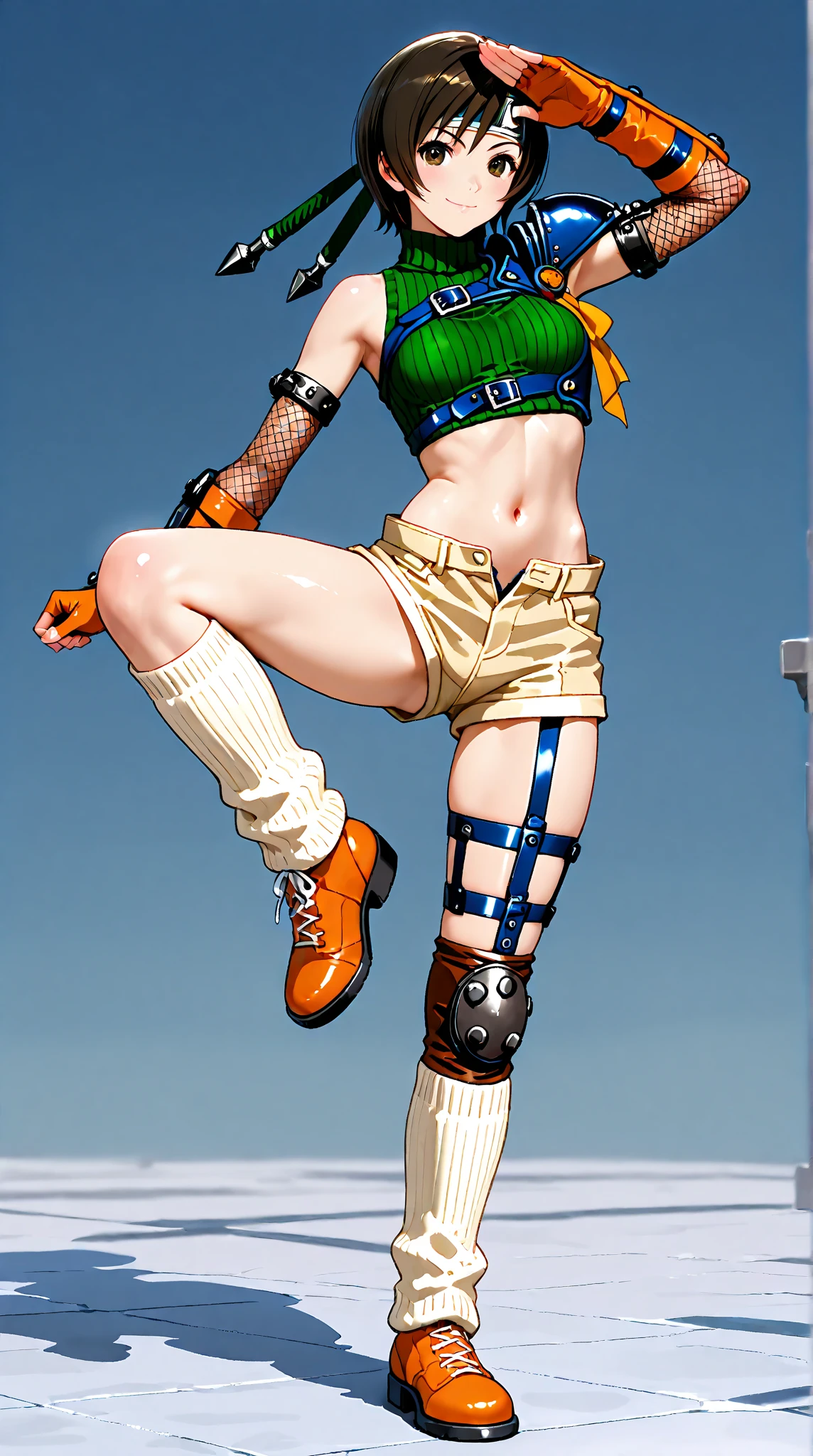 a cartoon girl in a blue dress and green boots is posing, decora inspired illustrations, style of jet set radio, jet set radio artwork, 8 0 s anime art style, 8 0 s anime vibe, inspired by Harumi Hironaka, eighties-pinup style, 90s comic book character design, 8 0 s anime style, eighties pinup style