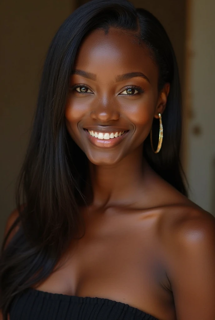 crée moi l'image
### Description de l'image :
- **Modèle** : Jeune femme noire Australie de 17 ans avec de très beaux cheveux de type 4A
- **Style** : Analogique, style de séance photo modèle.
- **Pose** : Photo de tout le corps, corps mince et brillant, sourire, joli visage mince et parfait, yeux détaillés et réalistes.
- **Photographes inspirants** : Shudu.gram, Naomie Campbell
- **Qualité** : Octane, UHD, ultra haute qualité, hyperréaliste, photoréaliste, fou de détails, unité CG, fond d'écran 16k, texture réaliste hyper réaliste, moteur irréel 5.
- **Équipement** : Sony a7, 50 millimètres, grain de film, UHD, HDR.
- **Arrière-plan** : Belle plage australienne