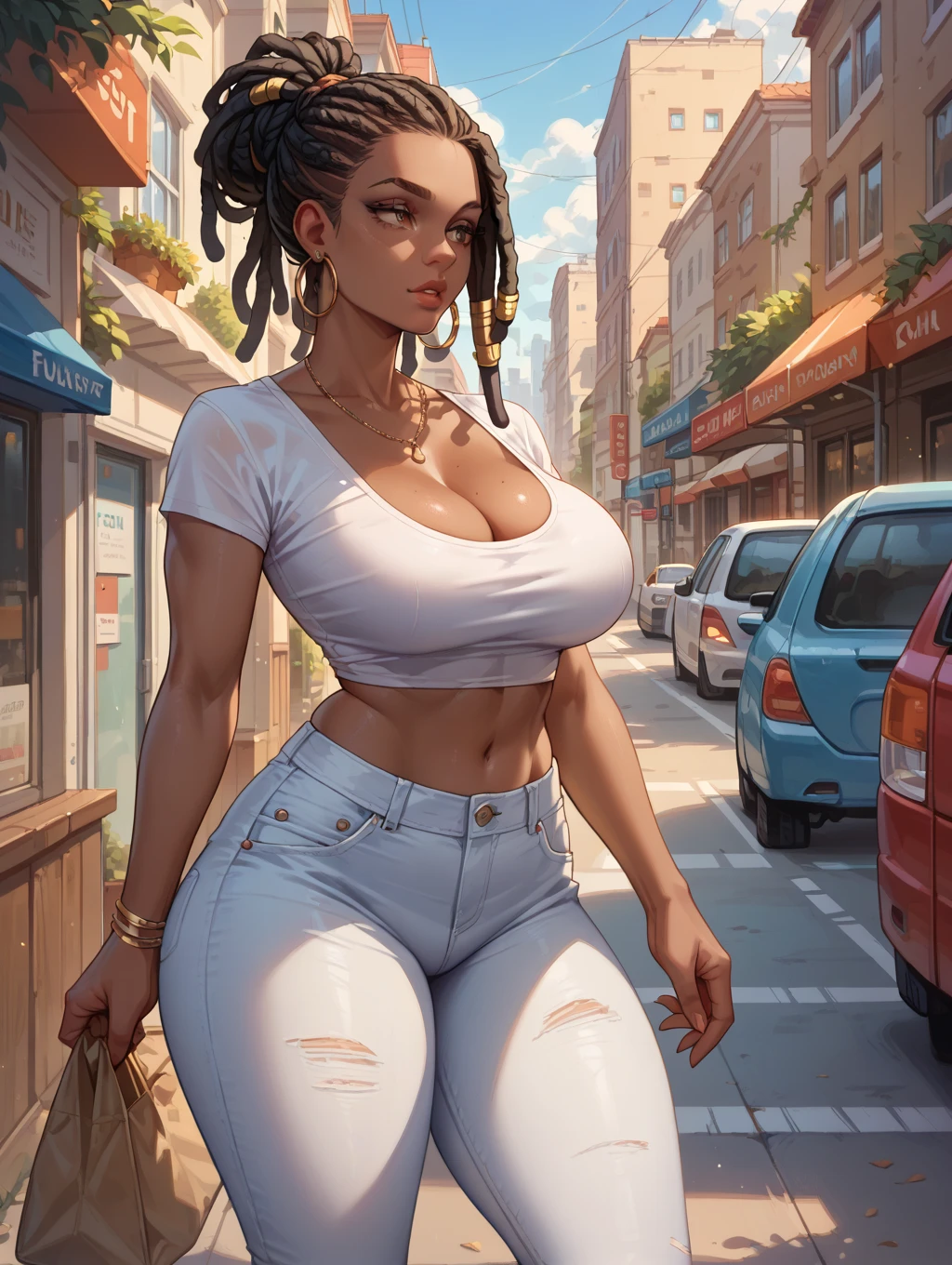 Rihanna, mud, dirty, honeydew, gorgeous face, loose hair, slippery body, wet, dirt road, ultra realistic, sexy, big boobs, gorgeous legs, best quality, gorgeous sexy body, extreme richness of detail, backwoods, black overalls, muddy road. Full body photography.