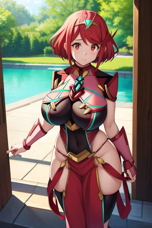 masterpiece,best quality,pyra,\(xenoblade\),xenoblade chronicles \(series\), (xenoblade chronicles 2),1girl, armor, bangs, black gloves, breasts, red eyes,earrings, eyelashes, fingerless gloves, floating hair, framed breasts, gem, gloves, hair ornament, headpiece, jewelry, huge breasts, leaning back, leotard, neon trim, official art, red hair, red shorts, saitou masatsugu, short hair, short shorts, short sleeves, shorts, sidelocks, skin tight, solo,swept bangs, thighhighs, tiara, turtleneck, underbust, vambraces,various pose,falling fire,thighs,(wet string bikini Armor wide hips:1.2),deep cleavage,potplant,messy, sitting,leg spread,open legs,smile,closed mouth,gigantic breasts,showing, transparent, see through, nsfw, hentai,girl urinating,embarrassed, dirty alley, correct anatomy, masterpiece, PERSPECTIVE bottom up,urine,no panties,no panties, alluring face:1.6), (aroused:1.5), shy, showing off, see through, flashing, nipplesout, breast milk, estrus, blush, erect areola, protruding areola, erection, Sex, Ahegao,