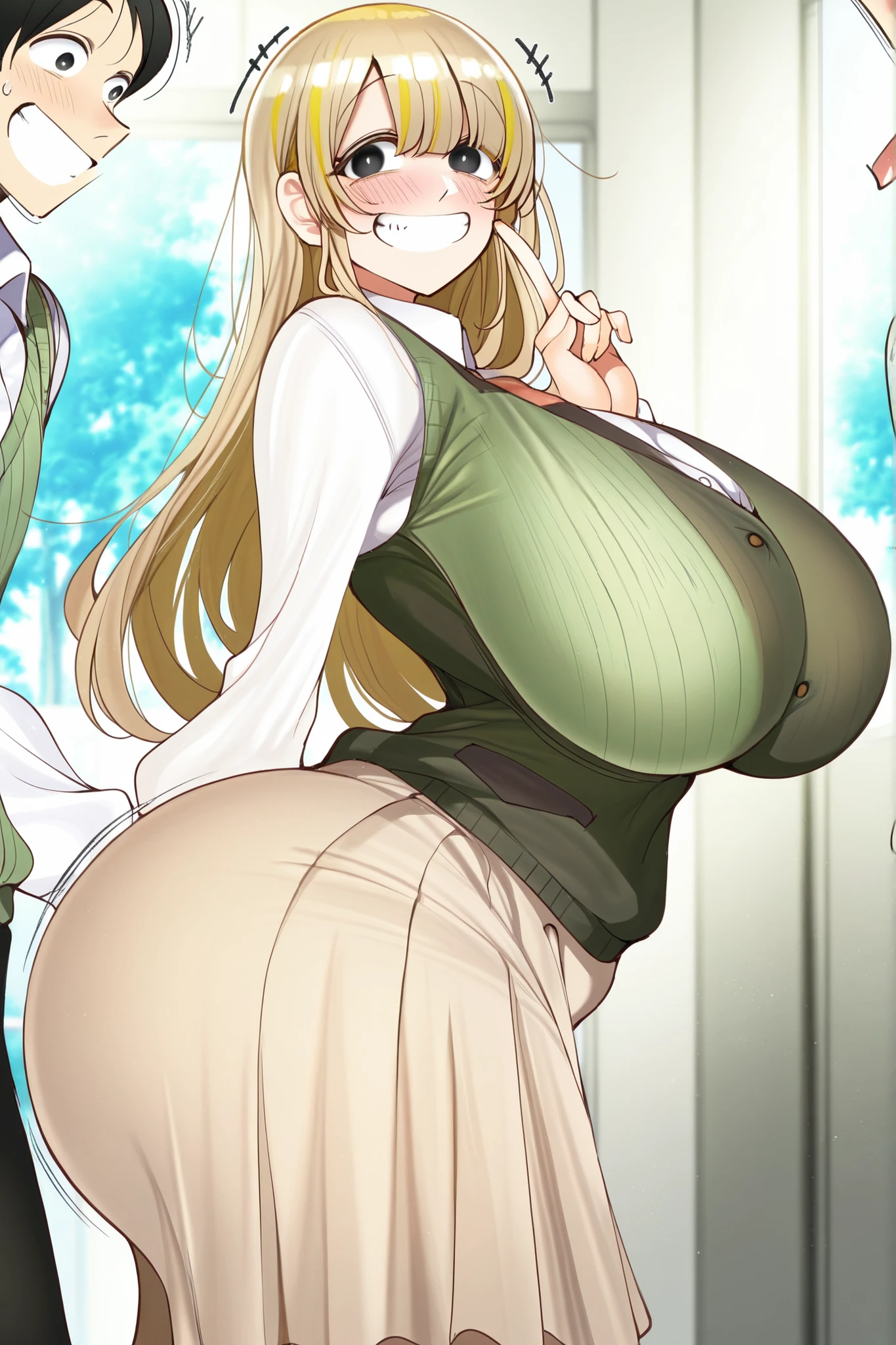 Langmu Matsumoto, huge_breast, (((丰满柔软的breast,)))(((hugebreast))) (((Cleavage)))((Masseter film)),permanent, Solitary, skirt_Set, masterpiece, best quality, Delicate face, Delicate eyes, high resolution,
