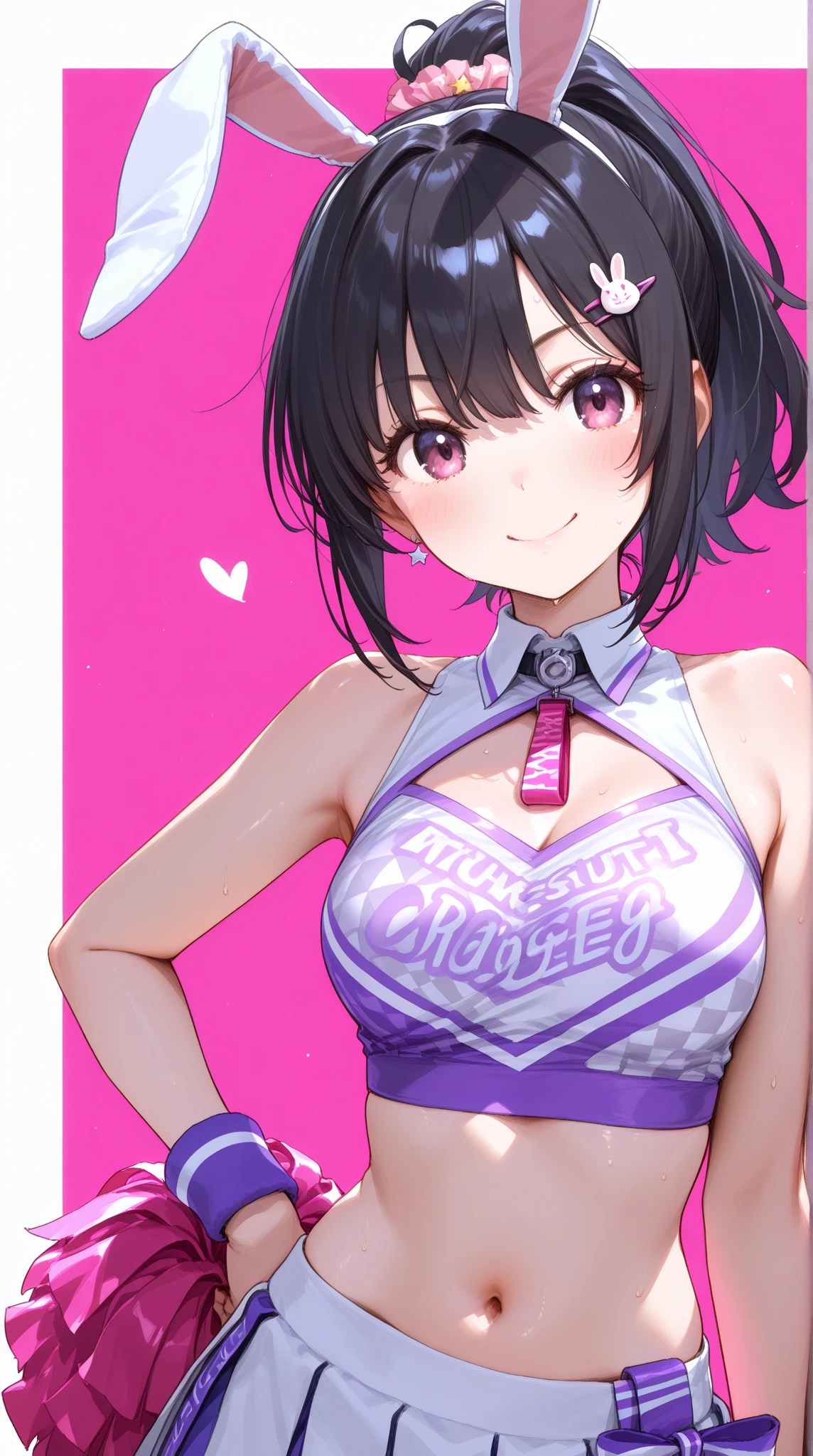 1 girl, small nose, very beautiful detailed face and eyes, bright colors, cute face, delicate beautiful face, Bright magenta eyes, cute eyes, sparkling eyes, Big eyes, (small breasts:1.3), (perky chest:1.1), (pointed chest:1.0), (puddyng magazine cover:1.3)，highest quality, WorKs of masters, High resolution,BlacK color hair，shiny hair, side ponytail,hair between eyes,bangs, (black jacket, real clothes, cleavage, black skirts, black thighhighs, thigh strap, fingerless gloves, single glove:1.2) , spread legs, panties shot, medium hips, glamorous body, white skin, smile, thin pubric hair, super beautiful face, Super beautiful eyes, Super beautiful hair，trendy outfit，sexy and attractive,full body esbian, Real World, Natural light,perfect Natural light,(with sparkling eyes and a contagious smile), This masterpiece is not only visually stunning but also tells, make of cake cooking , in the kitchen, open mouth, looking at viewer,
