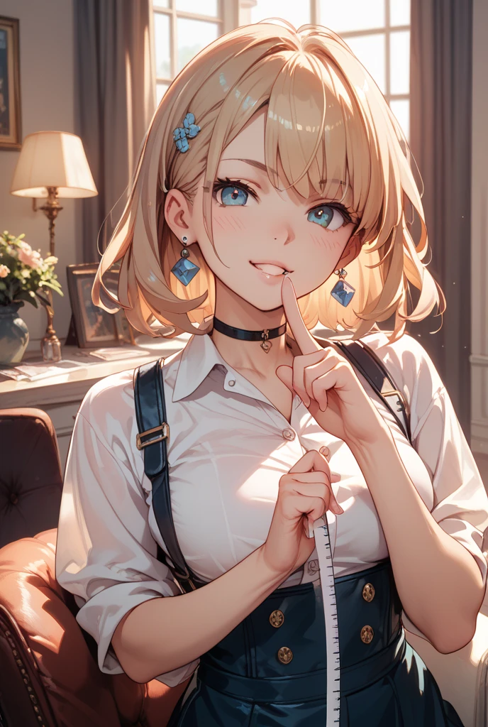 masterpiece, best quality, <lora:kagamine_rin-000018:1>, kagamine rin, 1girl, solo, blonde hair, blue eyes, hair ornament, bow, looking at viewer, sailor collar, smile, hairclip, hair bow, shirt, yellow nails, white bow, headphones, v, swept bangs, detached sleeves, short hair, head rest, upper body, tattoo, collarbone, sleeveless shirt, black sleeves, white shirt, shoulder tattoo, sleeveless, bangs, black sailor collar, bare shoulders, nail polish, treble clef