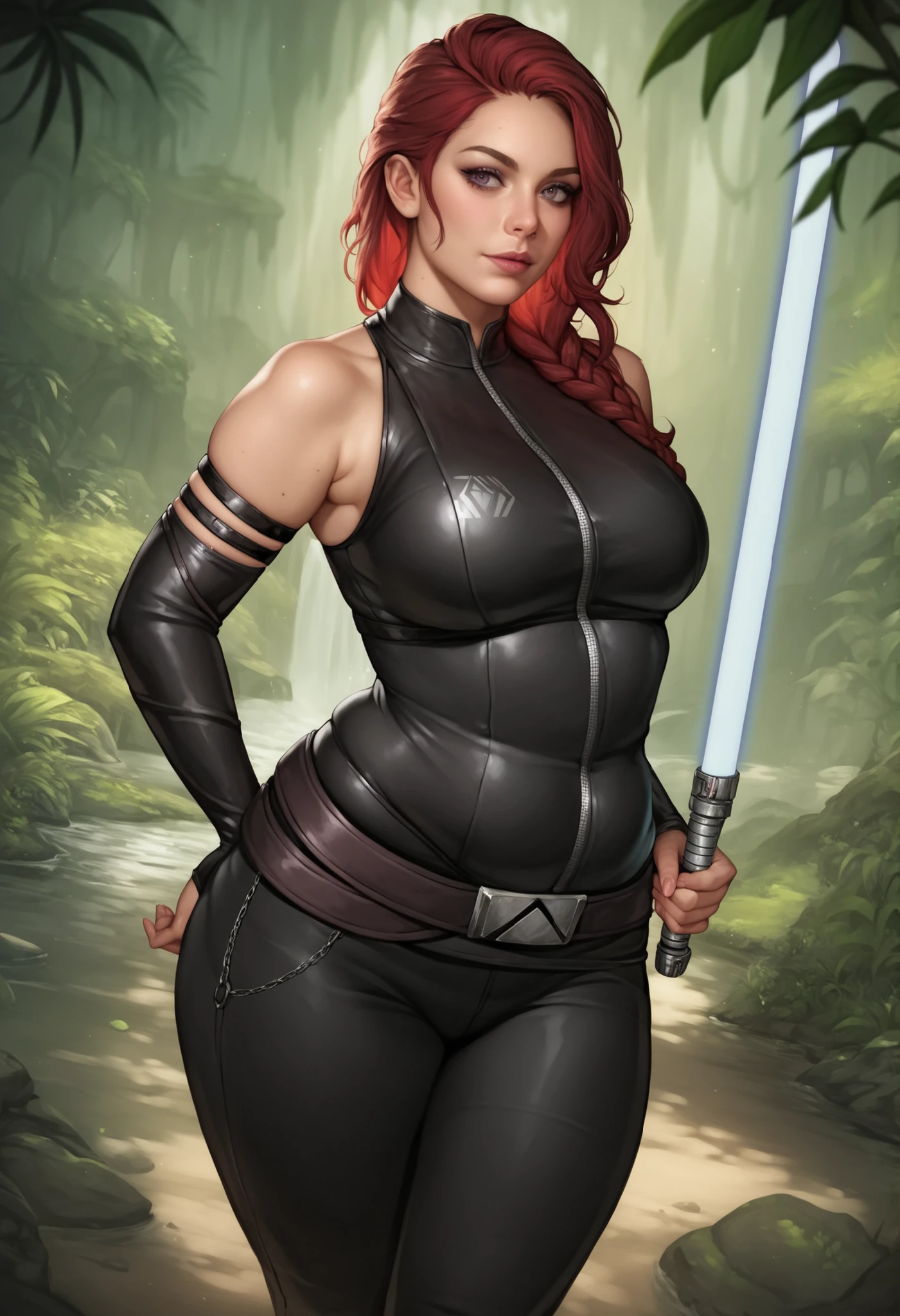 Full Body, Huge Perky Breasts, Sexy Woman, Cleavage, Fantasy Warrior, Red Hair, Bodybuilder, Viking Warrior Low-Cut Outfit, Muscle, Bokeh Background, Brown Skin, Full Moon in Background, Soft Lighting, Perfect Face, Detailed Blue Eyes, Beautiful Nose, Black Forest, Snow, Flare Lens, Dramatic Lighting, Dramatic Colors, Masterpiece, Realistic.