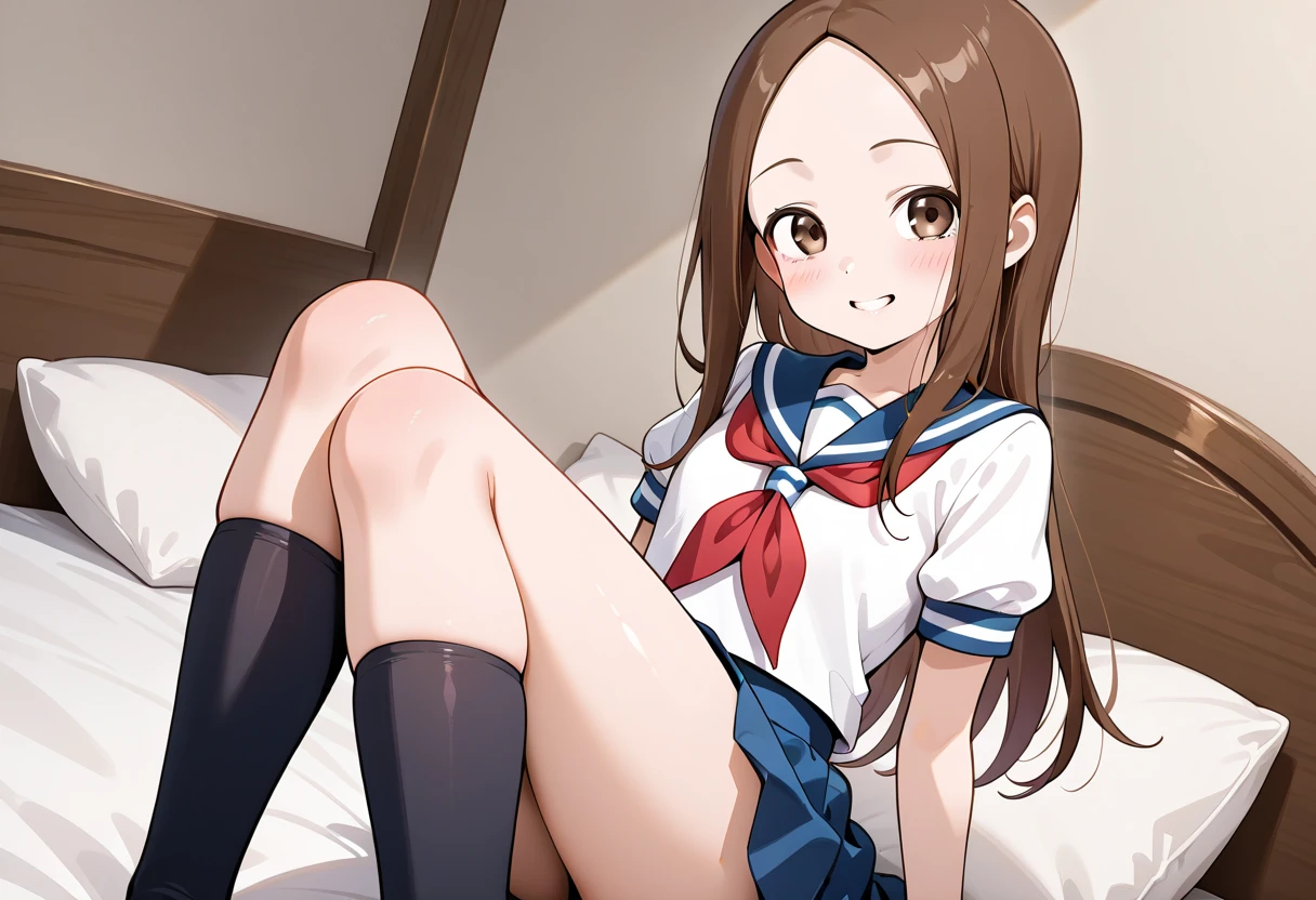 (((1girl))), ((best quality)), ((masterpiece)), ((ultra-detailed)), (illustration), (detailed light), (an extremely delicate and beautiful), (beautiful detailed eyes), (sunlight), ((extremely light)), ((extremely clothes)), (((hyper detail))),(((((front lighting))))),(((((front light))))),
((((quite adorable sailor uniform with brief pleated skirt)))),
,
wavy long hair, ((((dark brown hair)))), (((long hair))),
(((dark orange eyes))),
((((whole body)))), aged 5 to 8, ((((())))), ((((very adorable young girl)))),
(((condescending expression))), (mischievous smile with sexual satisfaction), (((extra adorable))), (((extra slender shape))),
(((extremely beautiful detailed face))),
(((sitting with legs up))), (((((Dutch angle))))),(((pale pink panties))),
(((()))),
(((extremely thin thighs))), (((white socks)))