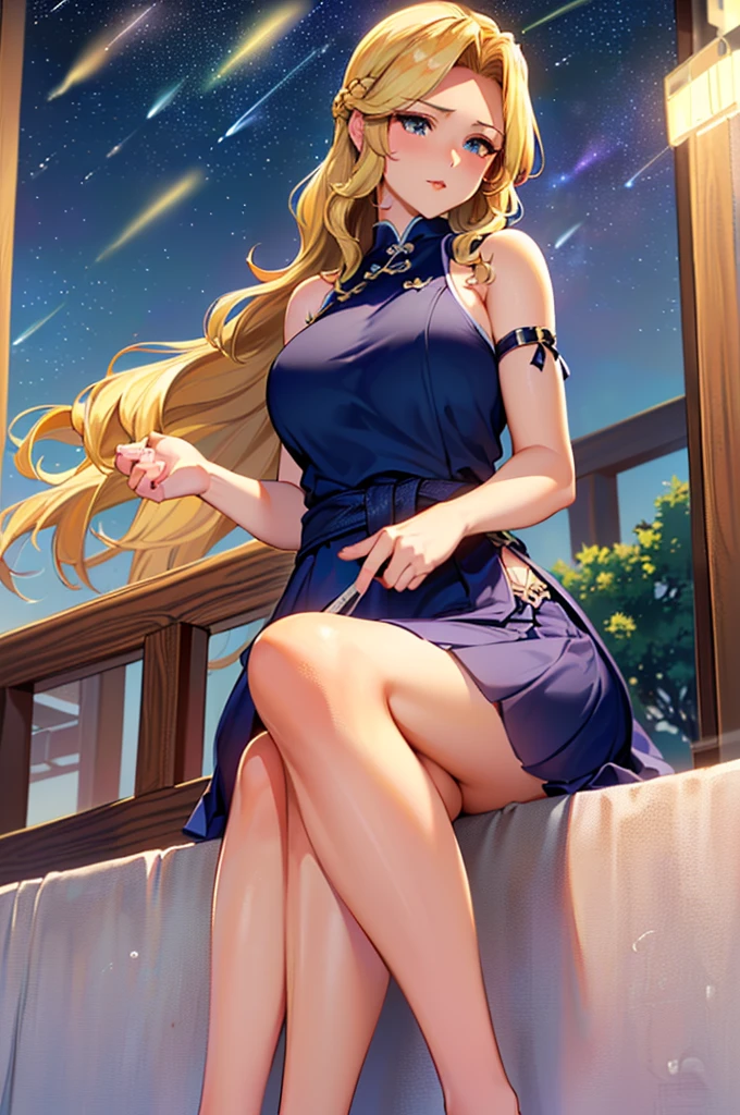 ((Highest quality、masterpiece、anime style、best quality、high resolution、8k、detailed、ultra-detailed:1.3))、Long legs、Sharp focus:1.2, Beautiful woman with perfect figure:1.4、(Smiling:1.2), double eyelid、30-year-old female、Sexy pose、((((Close your mouth、One Woman、Witch、The background is a different world、Outdoor:1.5))))、(((((Hands on the side of the body)))))