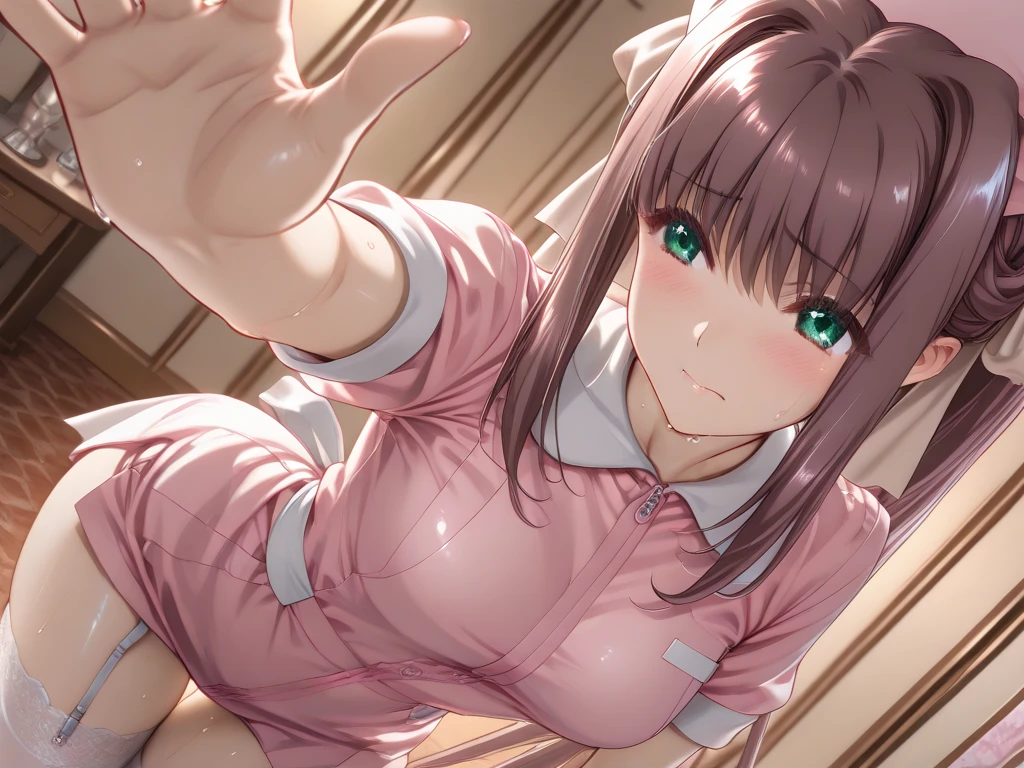 nsfw,(highest quality,masterpiece:1.3),disorganized,High resolution,16k, 超High resolution, official art,figure,very detailed,anime color,perfect hands, perfect fingers, perfect legs),cawboy shot from front:1.0),BREAK solo, 1girl, 18yo, an extremely beautiful girl, beautiful face, perfect face, cute symmetrical eyes, double eyelid, midium breasts, puffy_nipples, (perky breasts), narrow waist, (pubic brown hair:1.5), bsp, pussy juice dripping, ((midium hair, brown hair,ponytail)), (((green Frame glasses:1.5))),siting, toes, Boot sole, (nipple, belly button), (woman bisiness suit:1.5), (glowing skin:1.3), (Sweat:1.4), (pubic brown hair:1.5), (open vagina:1.3),indoor,office,(((multiple boys, peeing on a girl,multiple penises, gangbang))),(((ecstasy)),(((ahegao:1.2))), saliva trail, nose blush,(one eye closed:1.5),((out tongue:1.5)),cleavage of the breast,impatience,(happy smile:1.5),(look at camera),((cum on Face:1.9)),((cum on body:1.9)),(cum on pussy:1.9),(sex,cowgirl:1.5)