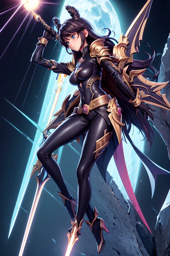 (Masutepiece,extremadamente detallado, Mechas pesadas, superficie dura),(Arte conceptual:1.1),(shielded core style:0.8), A woman in robo ninja armor is standing.,(cuerpo rojo:1.1),(patas largas:1.1),(Equipado con sable y cadena.:1.1),(Un ojo detallado:1.3),(Una cara detallada:1.3),(Armas detalladas:1.3),(Cuerpo detallado:1.3),((cuerpo completosbian:1.5)),(The background is a crimson flame.:1.5),realista
