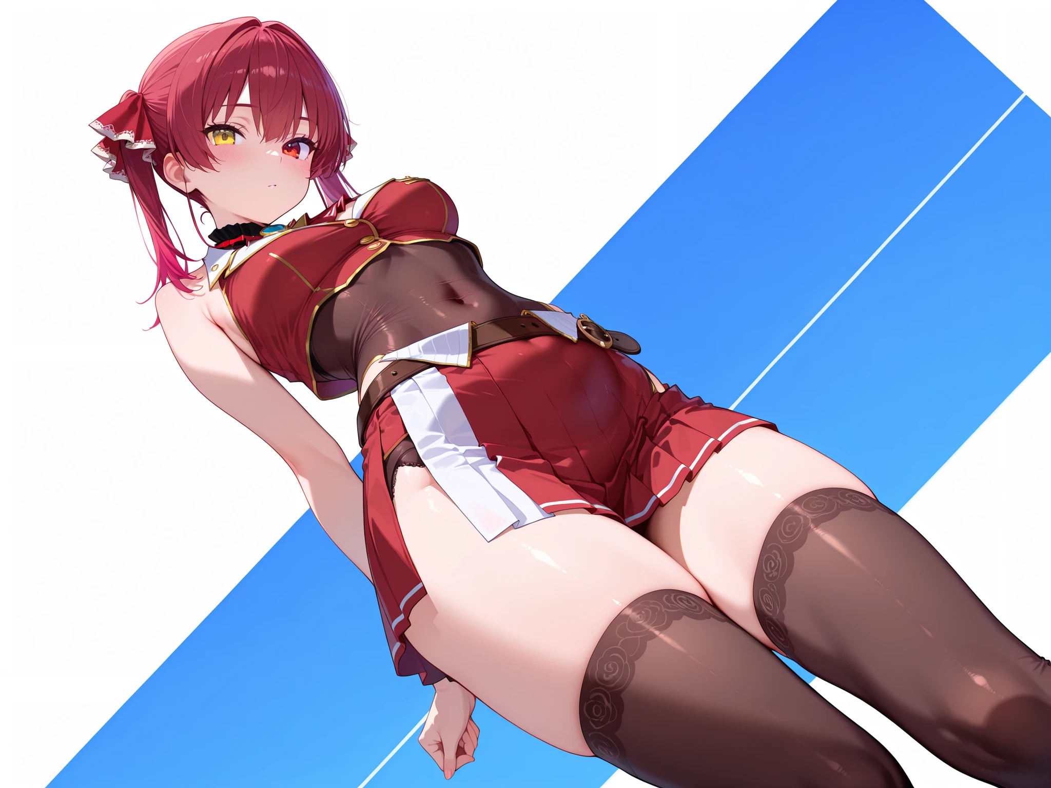 Best quality at best,one-girl,bare-legged,Lying on a white bed,soaking wet,Drenched,spread their legs,Wear a coat,a red bikini,Embarrassing,Very shy,funk,face flushed,seductiv