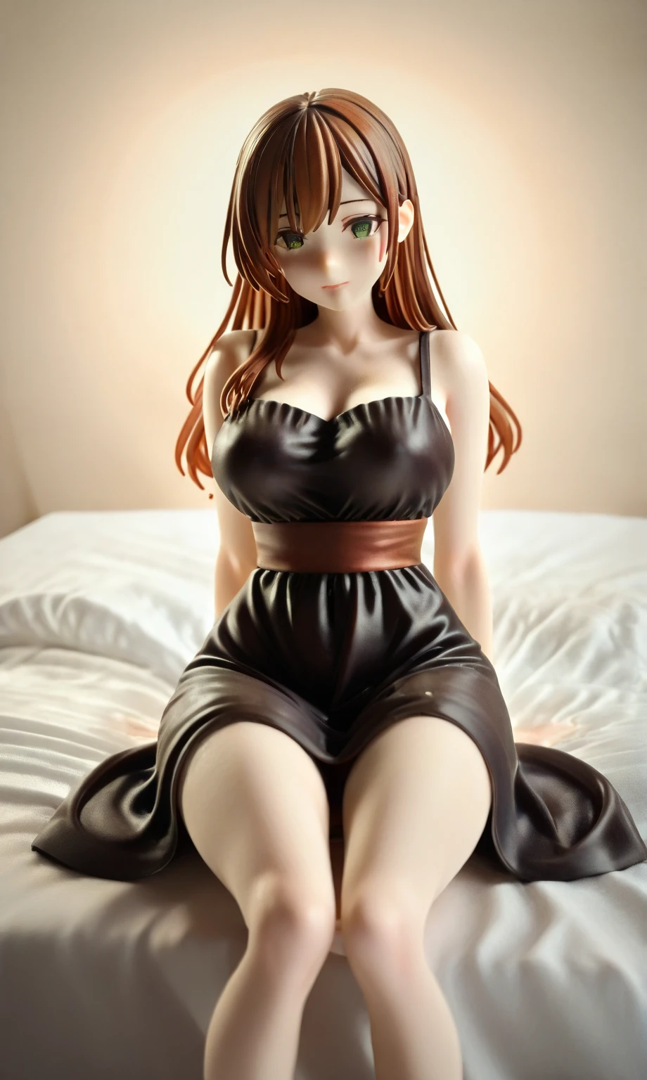 asuka Langley, slim fit white spaghetti strap shirt, medium breasts, lace thong, black mid thigh stockings. standing, bedroom, perfect body, perfect legs, perfect arms, perfect hands, Masterpiece, detailed, Back