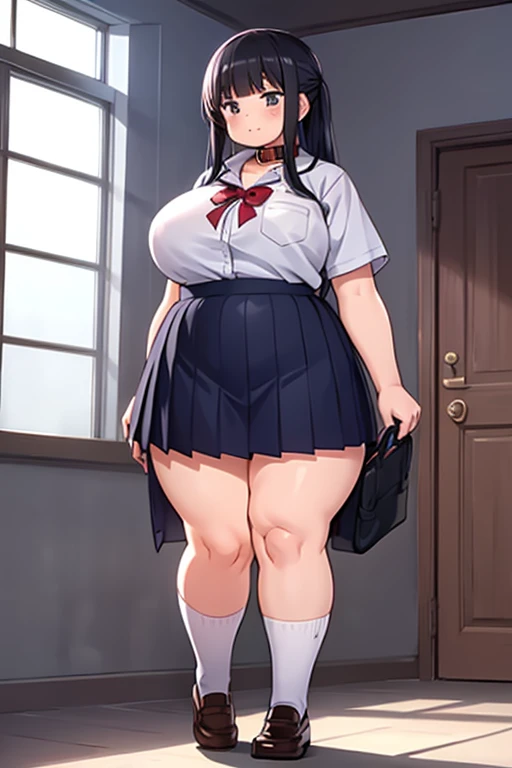 (masterpiece, best quality, highly detailed), 1girls, big belly, huge belly, art by kipteitei, round belly, chubby, curvy, belly grab, enormous belly, fat belly, thicc, bigger belly, really big belly, jiggly belly, glasses, unzipped jacket, (no shirt), bra, thight shorts, high heels, smug face ((full body)), long hair