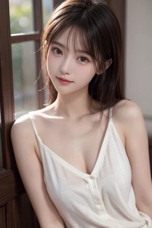 (highest quality,8K quality,masterpiece:1.3),(超A high resolution,Realistic:1.4,RAW Photos),Bust up shot,Natural soft light, whole body:1.3, Navel exposed:1.6, Detailed body:1.4, Exposed cleavage, ((Excited:1.3)) ((Wet:1.1)) ((Lying down)), 20-year-old:1.4, M-shaped legs
