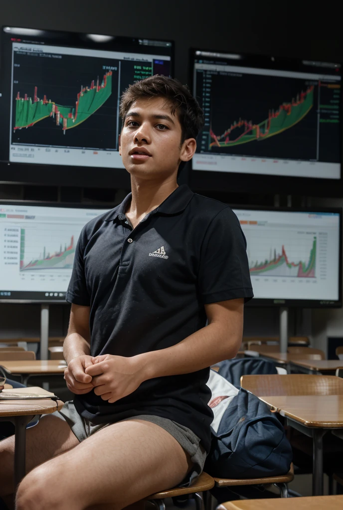 A boy with his trading setup