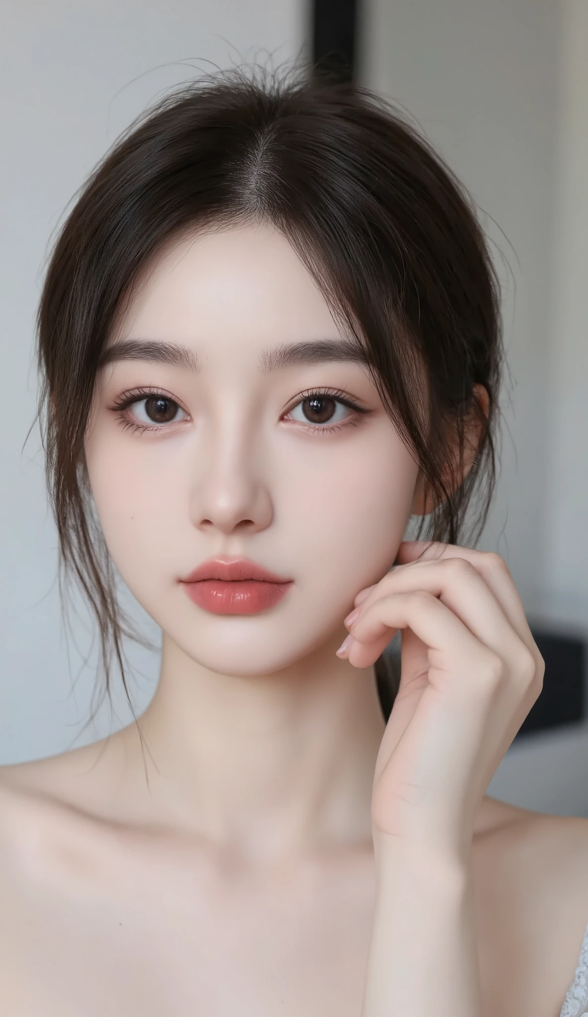 ( masterpiece:1.3), (8K, Realistic Photos , original photo, best quality: 1.4), Japanese, ( 1 girl),25 years old, beautiful face, (Realistic face), ( dark hair , Short hair:1.3), Beautiful Hairstyle, Real eyes, Beautiful Eyes , Beautiful Eyes , ( realistic skin ), beautiful skin, Attractive, Ultra HD, HD, golden ratio , Detail production, Looking at the observer, Smile, (Shoulder shape), mid-chest,whole body