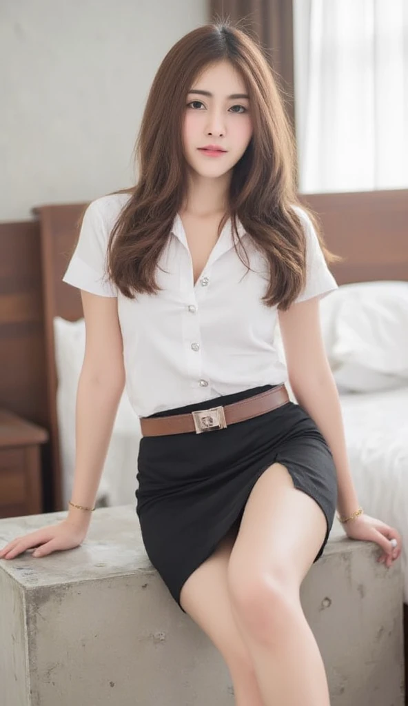 Best image quality、8k、Cafe staff、((She lifts her skirt to show her pussy))Viewers are happy when they see pussy(Shaved)((Collared shirt、Skirt))、Black Stockings、Beautiful feet、Slender、Japanese women、Provocative smile、high resolution、Cafe、Straight hair、23 years old、Big eyes、Kamimei、Cafe staff、((Slender girl))(Slender and beautiful legs)(Highly detailed face)(Wearing an apron)(Black Pantyhose)(Bent knees)Shoot from below、((Looking up at the pussy from a low angle))