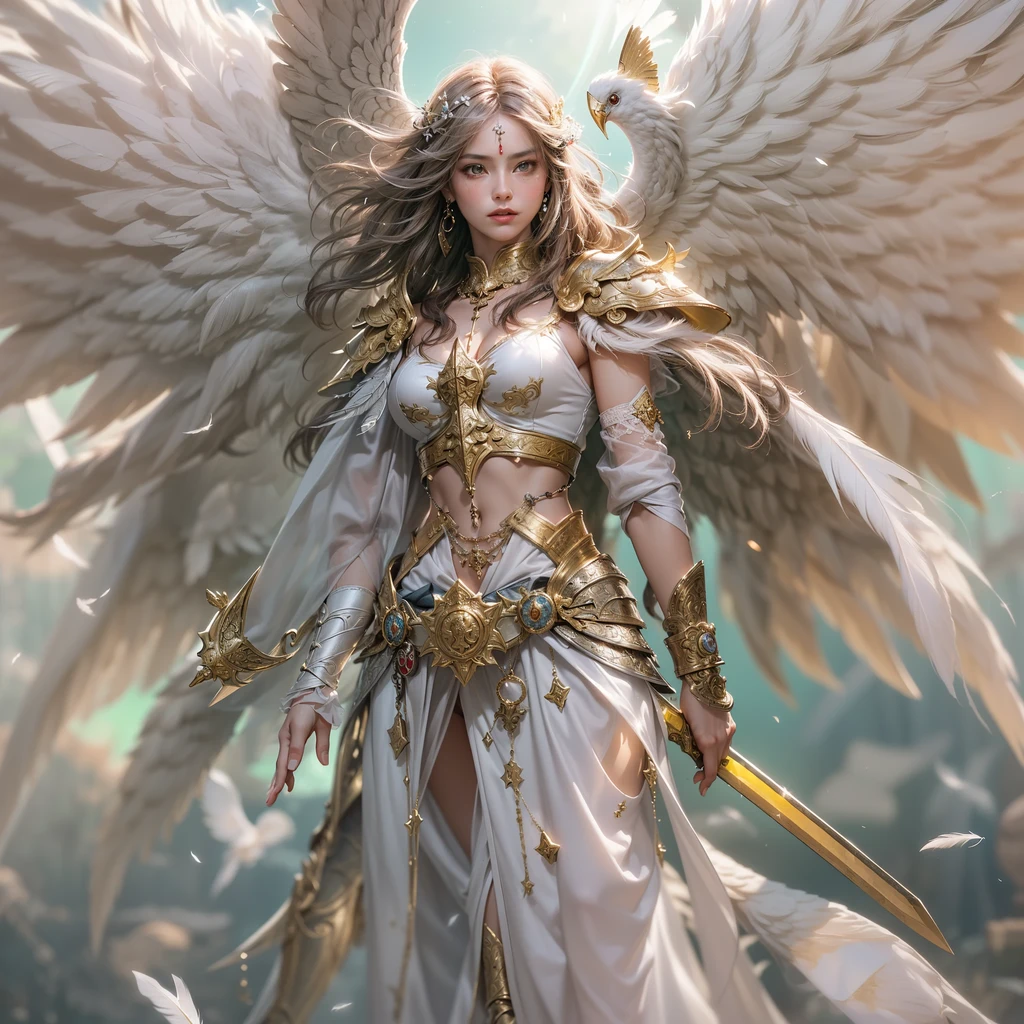 Queen with giant bird wings, high resolution, beautiful, intricate, Greg rutkowski