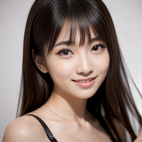 (Super beautiful woman)、((highest quality、8K masterpiece:1.3))、sharp focus:1.2、(super beautiful face:1.0)、(shiny skin:1.0)、realistic pictures、black hair、video lighting、High resolution eyes and face、video lighting、japanese actress、from the front、with a happy smile、whole body、