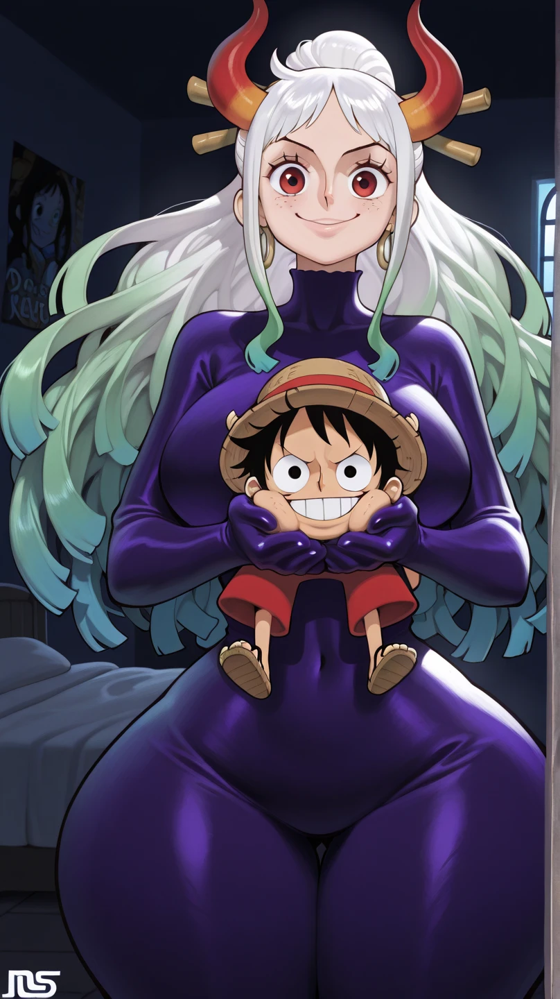 Crie uma imagem full body em estilo anime de Nefertari Vivi do anime One Piece. Ela possui cabelos longos e azuis com franja estilo Hime, olhos azuis, e um sorriso encantador. She is wearing a white leather jacket over a white loose-fitting shirt and sweatpants.. (corpo bonito:1.3) Vivi has bright red lips and a perfect anime face, com detalhes realistas e ultra detalhados. O fundo deve ser uma cidade, destacando-a como a melhor garota de anime (rosto bonito:1.3)