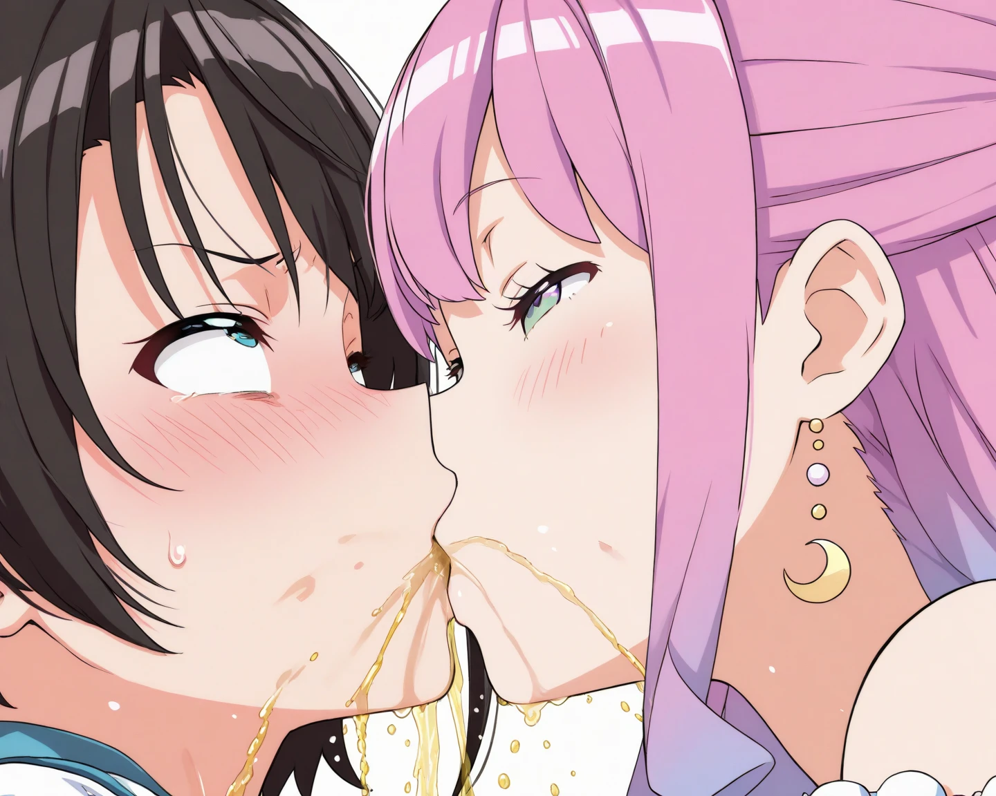 nsfw,,fellatio,sucking a penis, kneeling pose,tanned skin girl,solo, (black hair),short hair,bukkake,excessive cum,cum dripping,(happy and aroused),(bukkake on face),white dress shirt,school cardigan,pleated checked skirt,sideshot,at under bridge,curvy body,